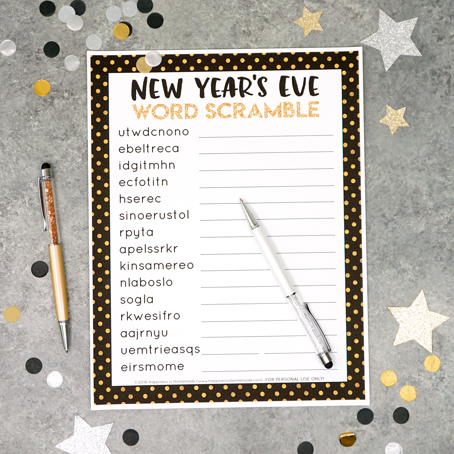 New Year s Word Search Printable Happiness Is Homemade