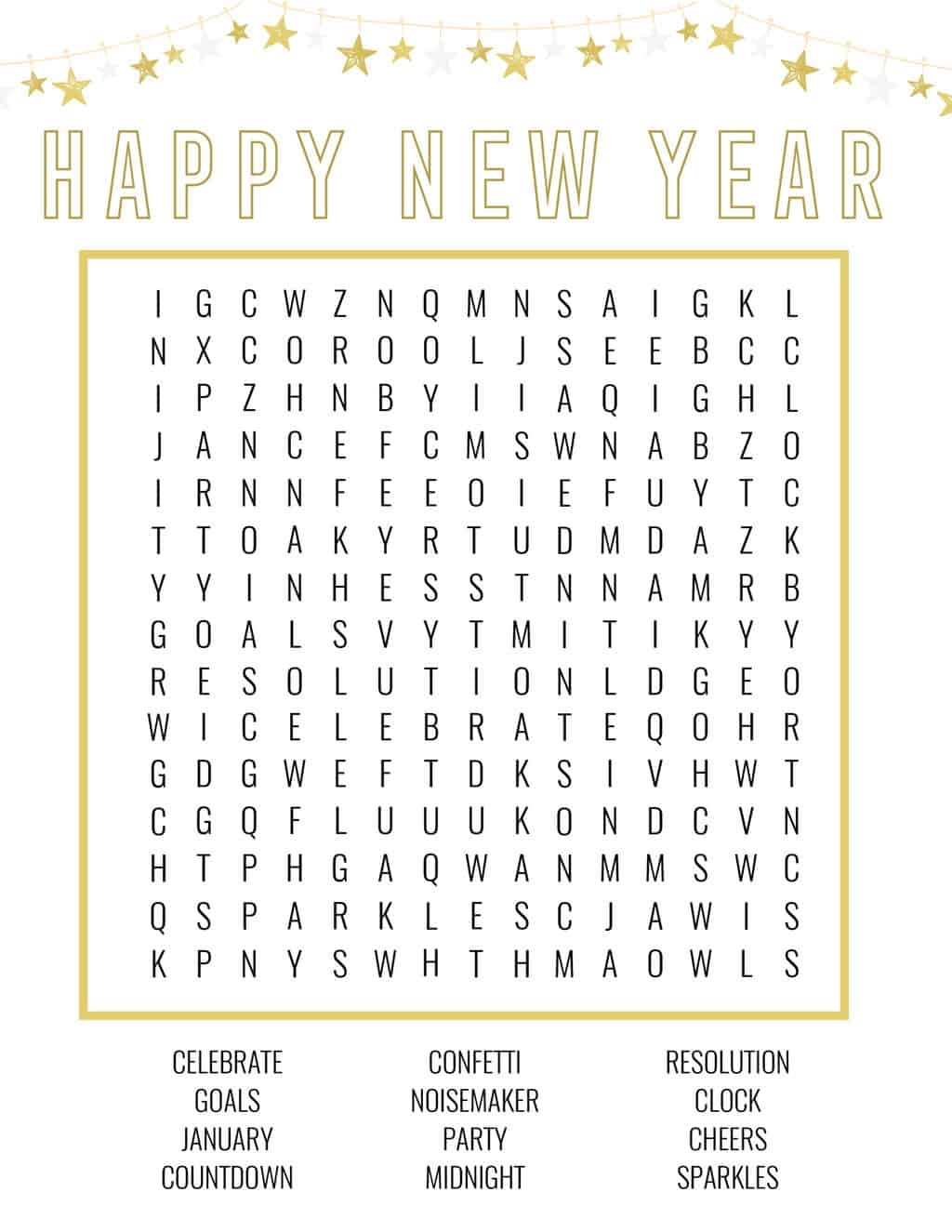 New Years Eve Word Search Pretty Providence Worksheets Library
