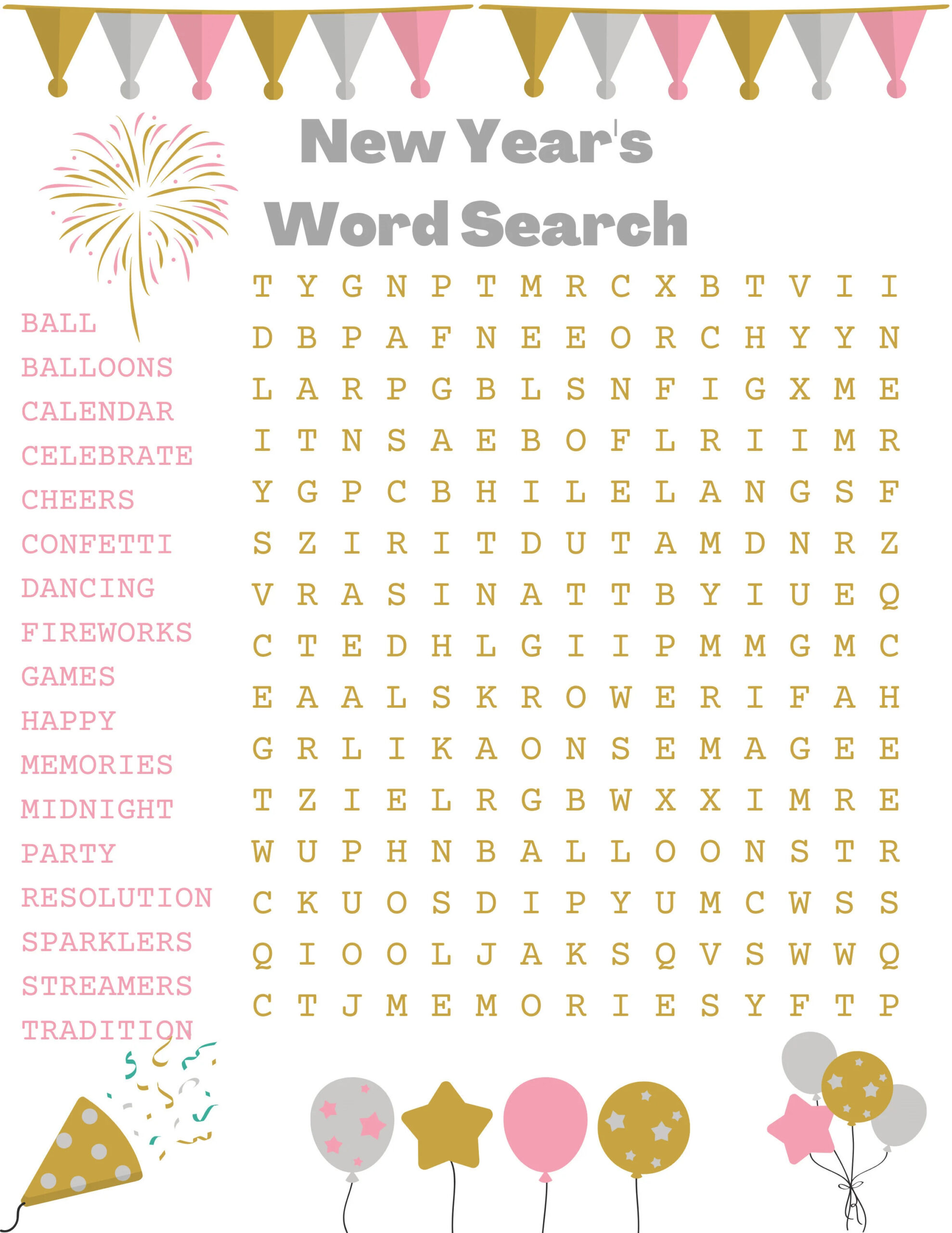 New Years Word Search Etsy New Years Word Search Etsy