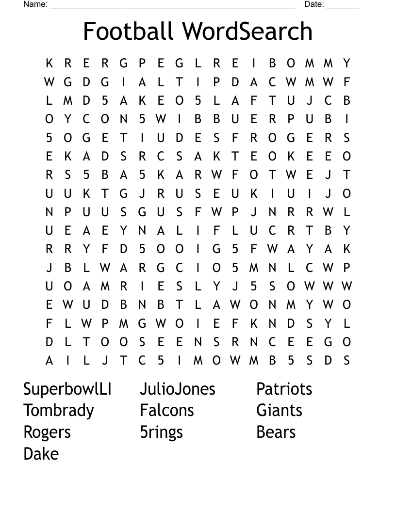 NFL Team Word Scramble WordMint