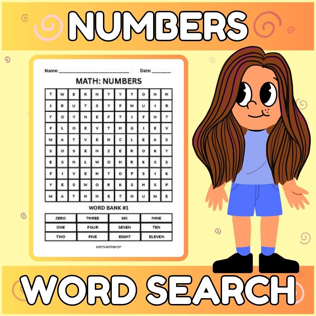 NUMBERS Math Word Search 2 Word Search Puzzles With Answer Keys Classful