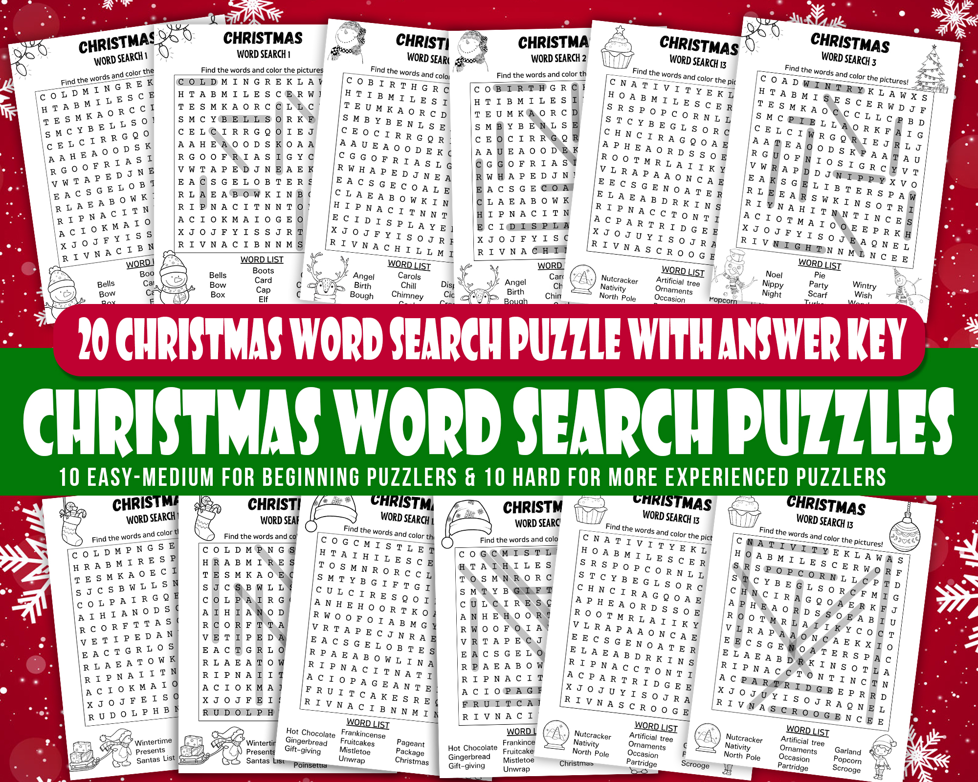 Christmas Word Search Hard Pdf