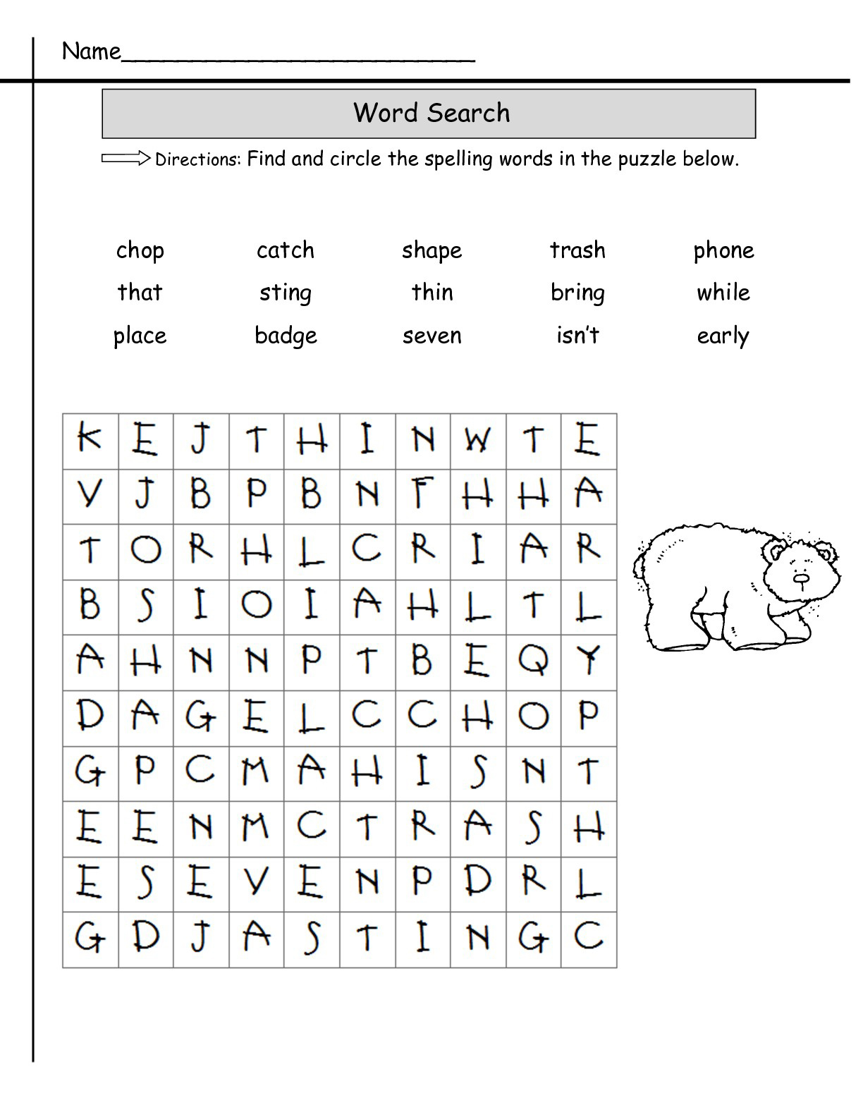 Printable 2nd Grade Word Search Cool2bKids Worksheets Library