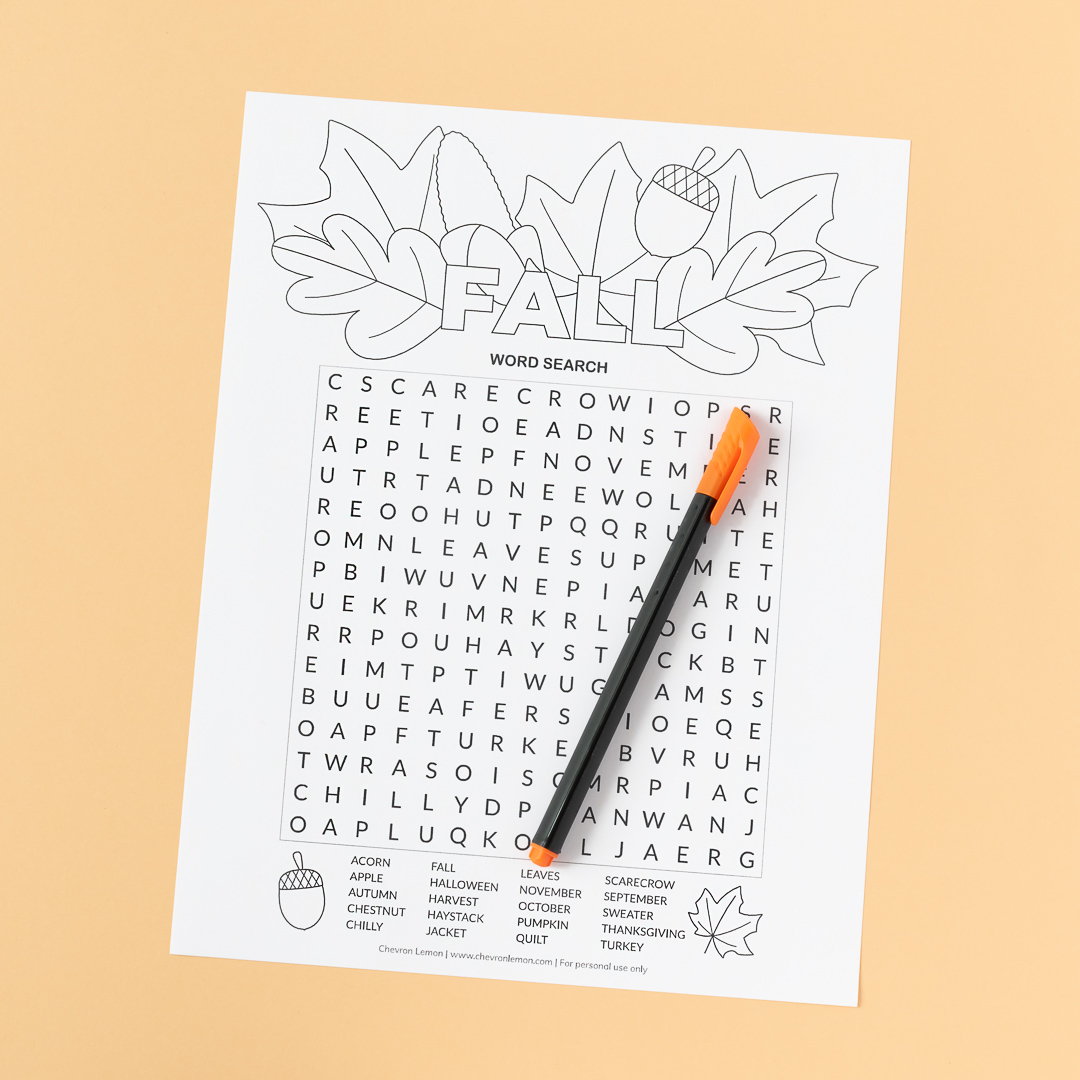 Free Autumn Word Search 247