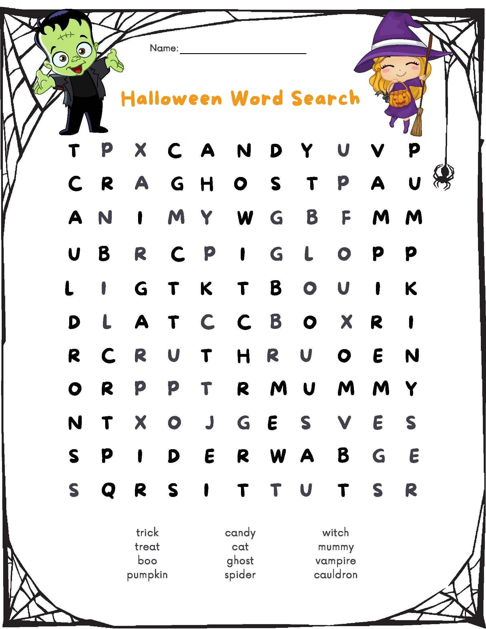 Printable Halloween Word Search W Answer Sheet Etsy Ireland