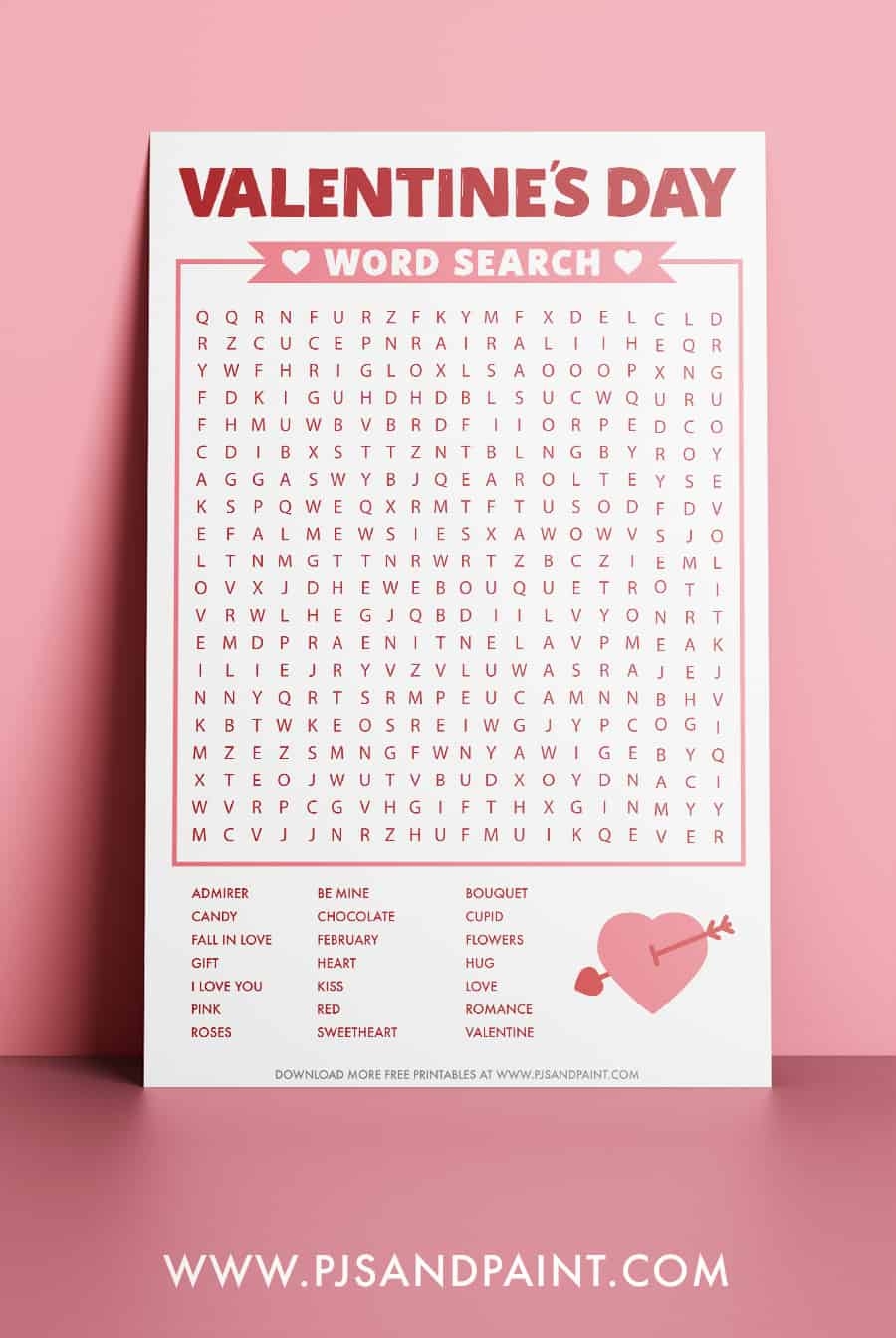 Valentine's Day Word Search Free Printable