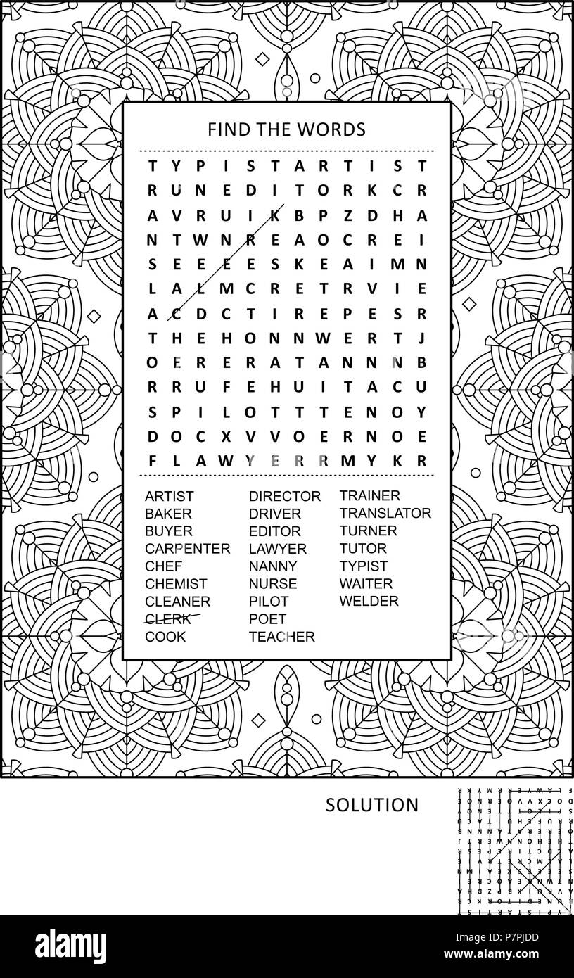 Word Search With Coloring