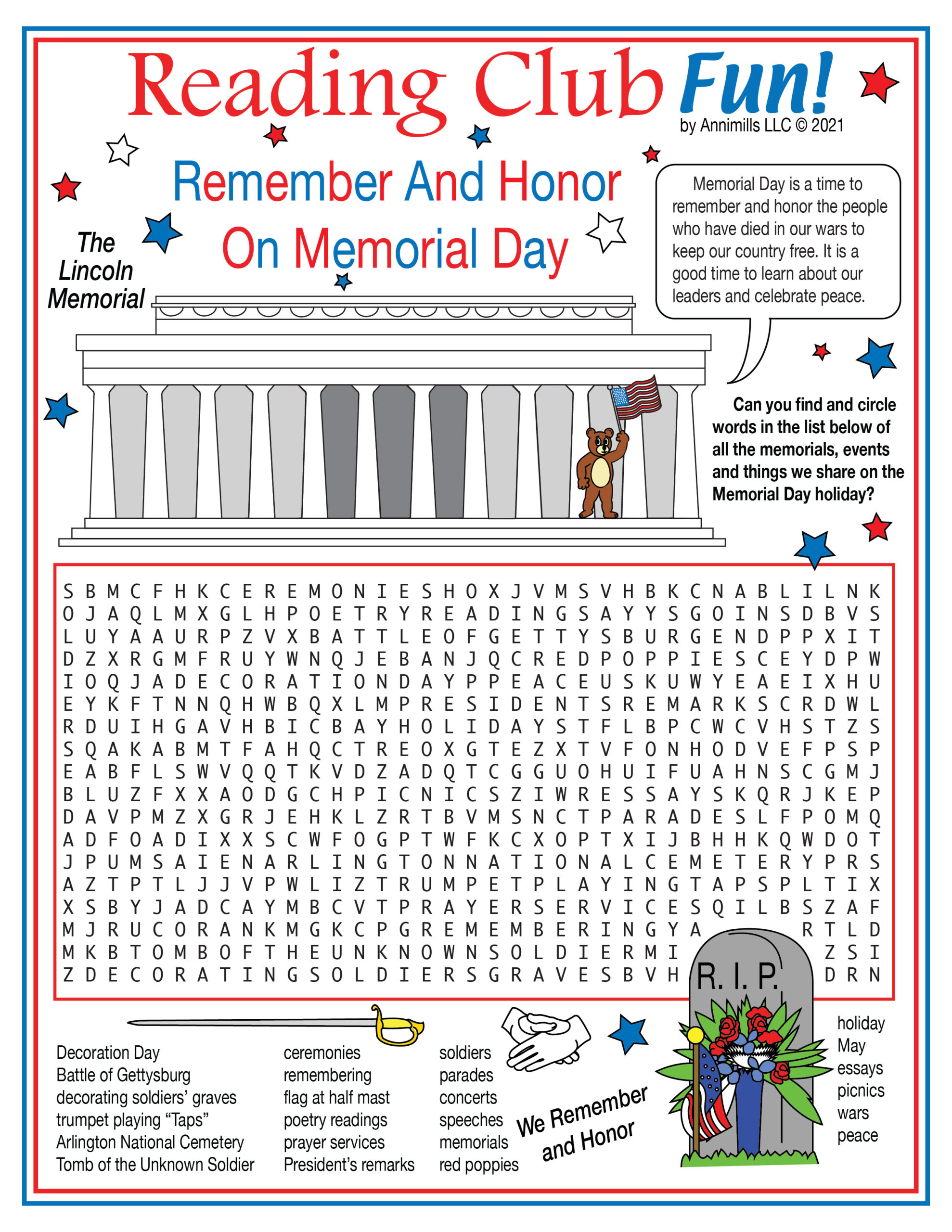 Remember On Memorial Day Themed Activity Set Word Search Puzzle Made By Teachers Remember On Memorial Day Themed Activity Set Word Search Puzzle Made By Teachers