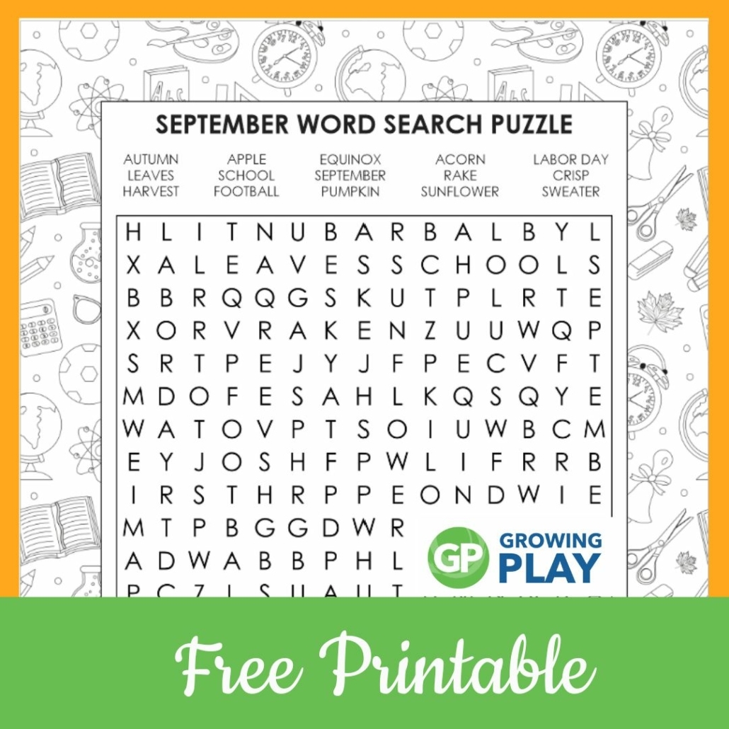 September Word Search Printable Free September Word Search Printable Free