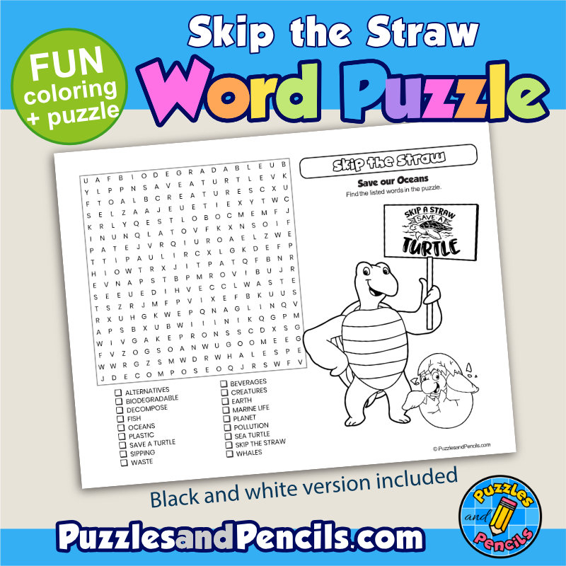 Skip The Straw Word Search Puzzle Activity Page February Wordsearch Made By Teachers