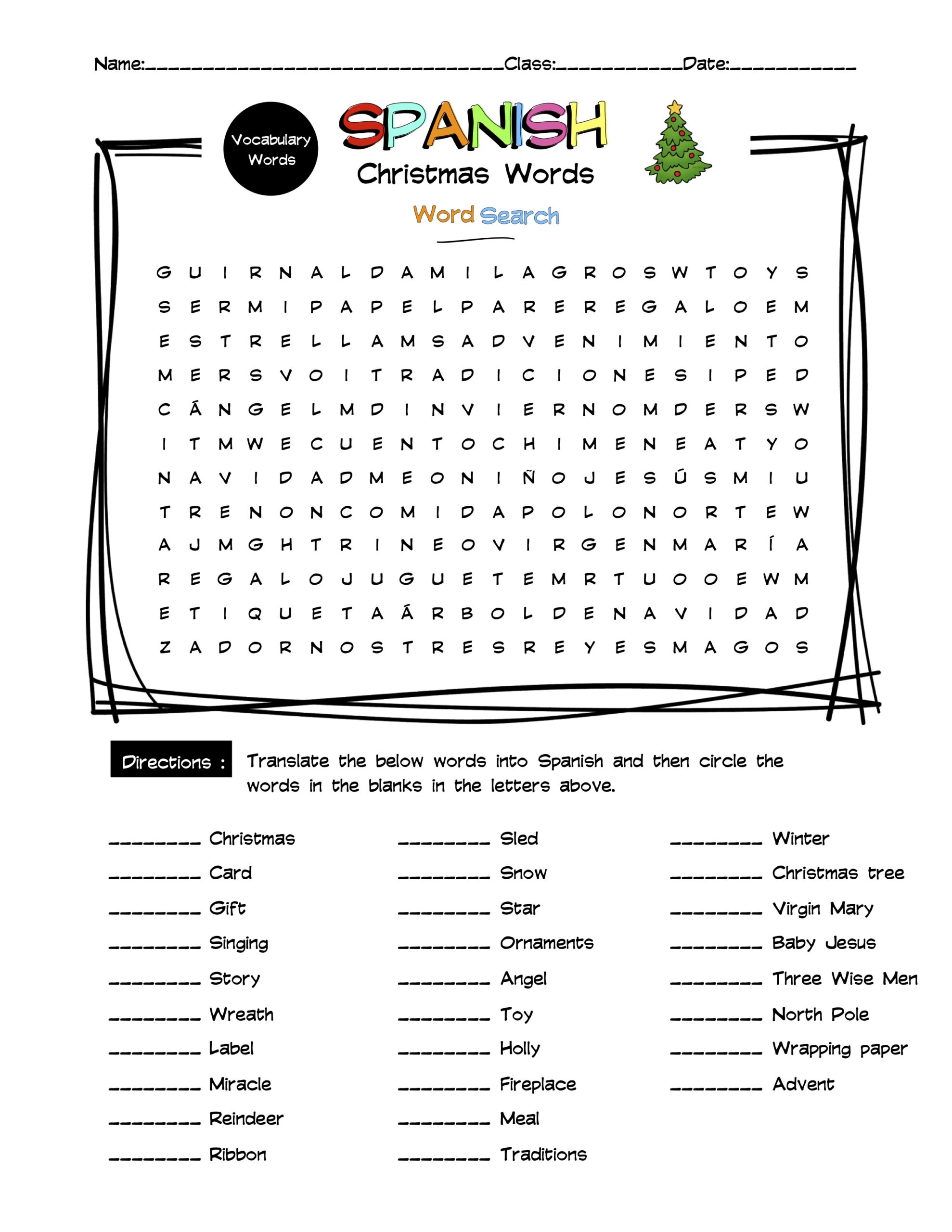 Printable Christmas Word Search Sheets