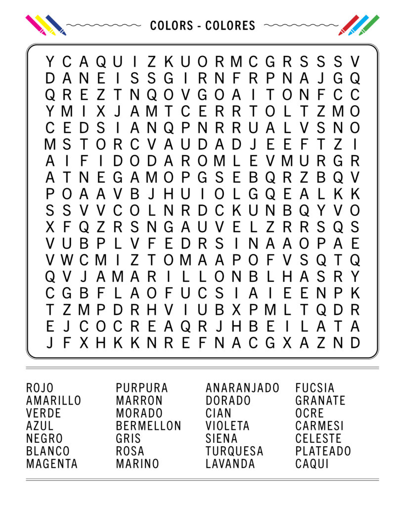 Color Word Search Free Printable Color Word Search Free Printable