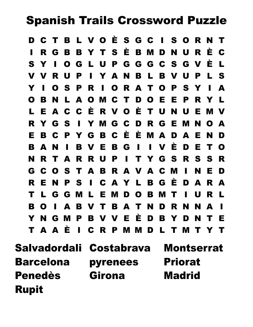 Word Search And Crossword Puzzles Printable