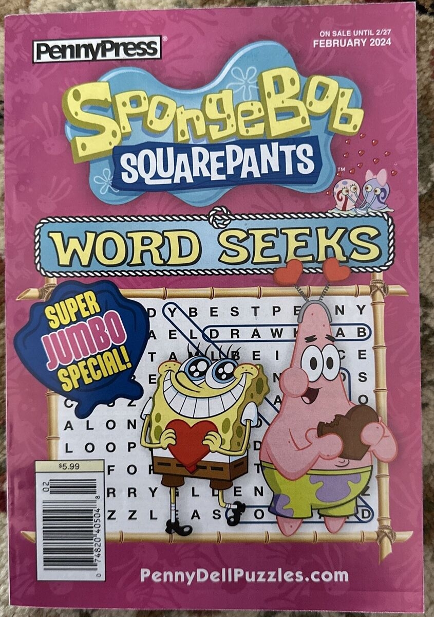Sponge Bob Square Pants Word Seeks Puzzles Book By Penny Press February 2024 EBay