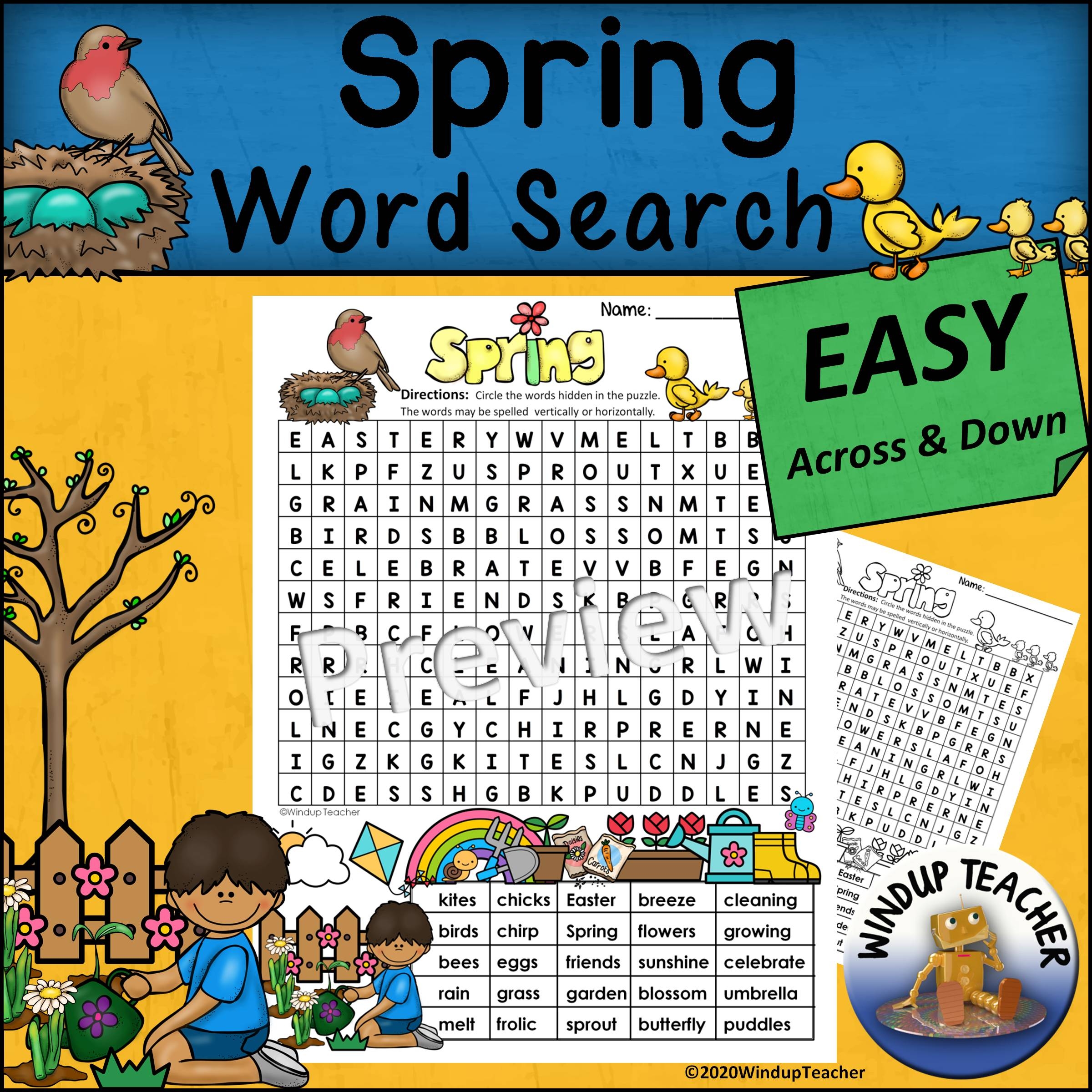Spring Word Search Printable