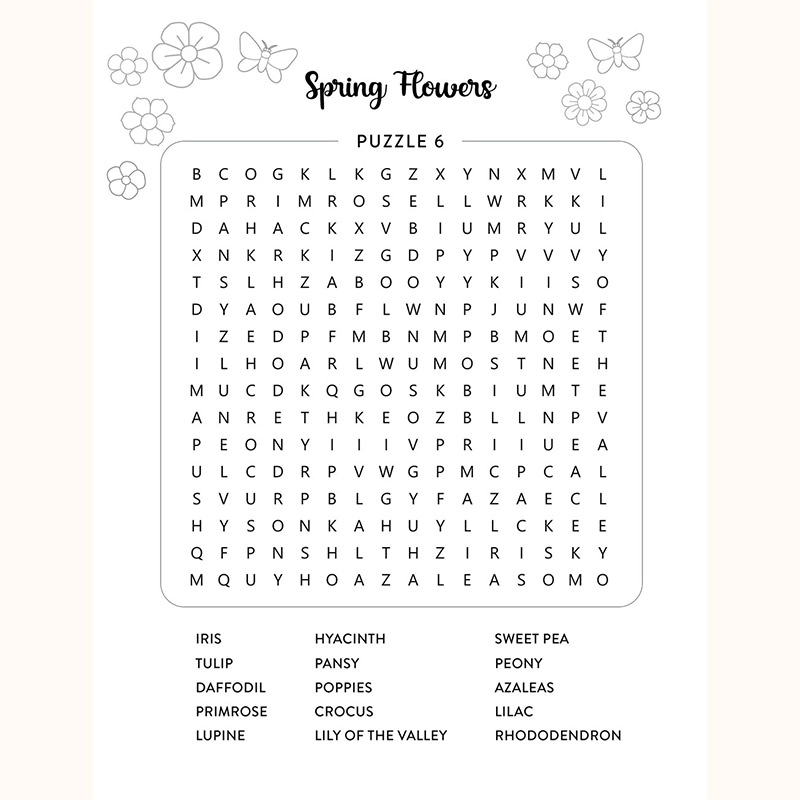 Spring Word Search Puzzle Book