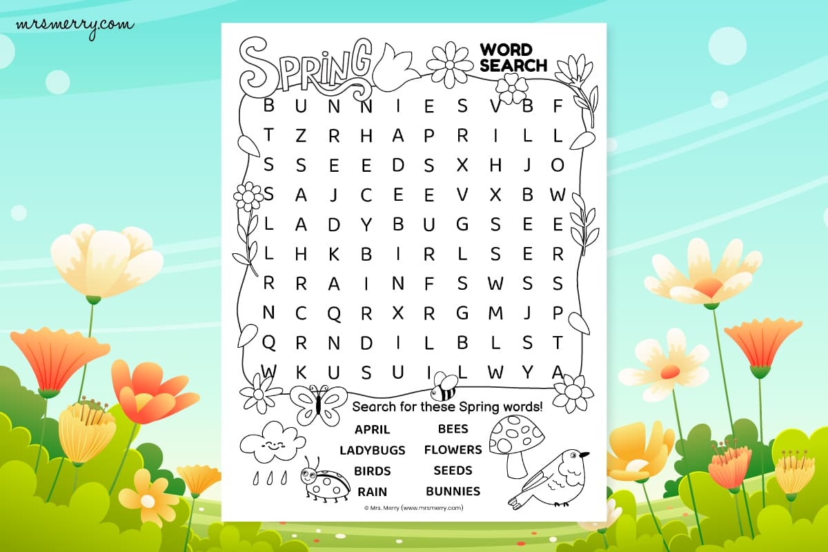 Spring Word Searches Free Printable