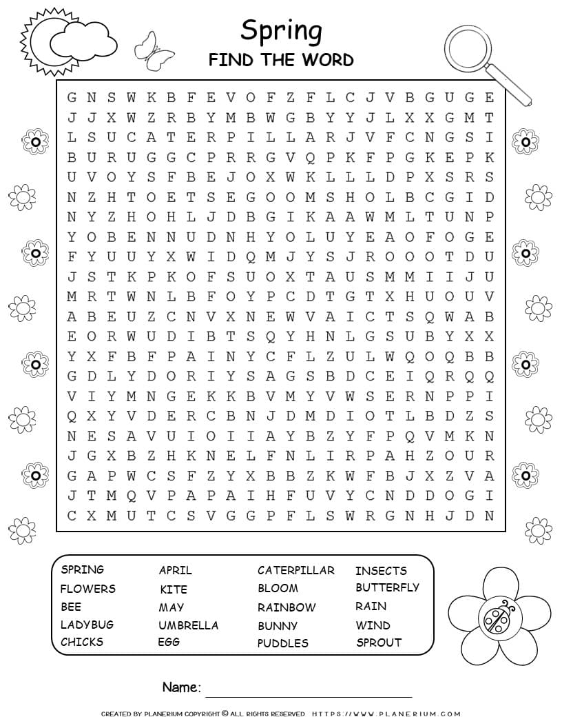 Spring Word Search Puzzle Free Printables Planerium Spring Word Search Puzzle Free Printables Planerium