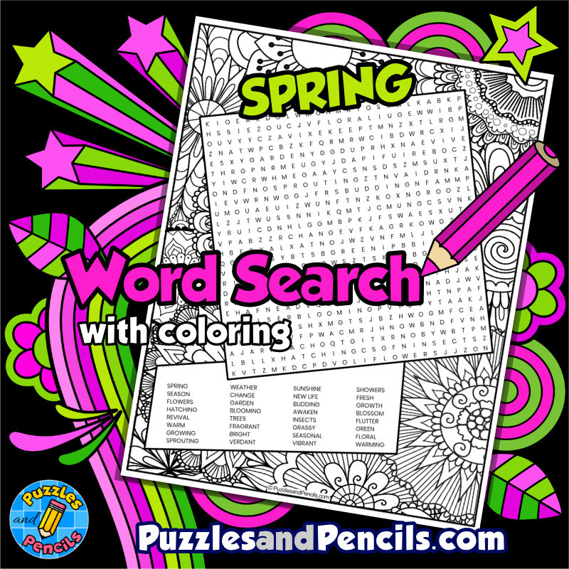 Spring Word Search Puzzle With Coloring Seasons Wordsearch Made By Teachers Spring Word Search Puzzle With Coloring Seasons Wordsearch Made By Teachers