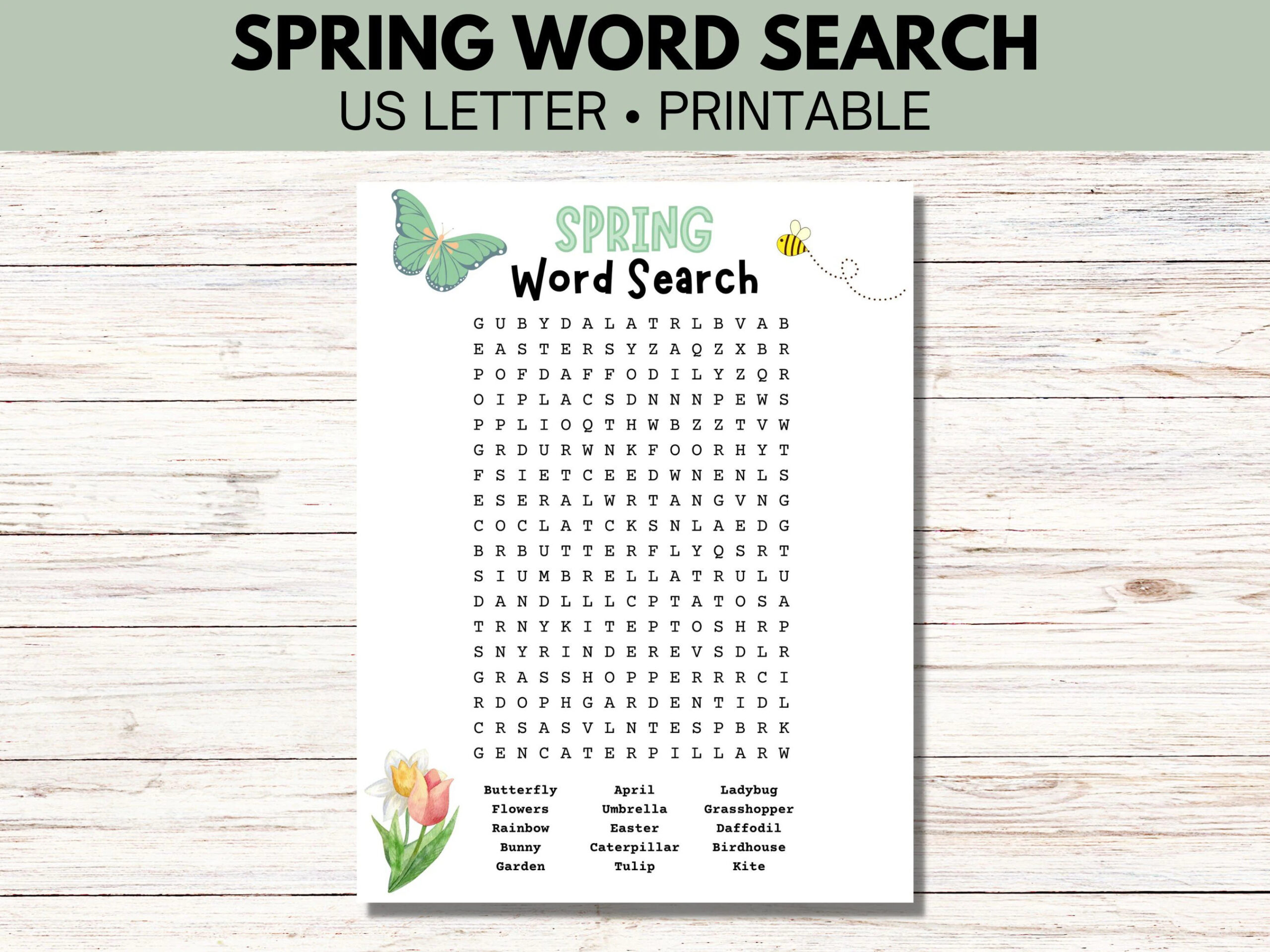 Spring Word Search Printable Pdf