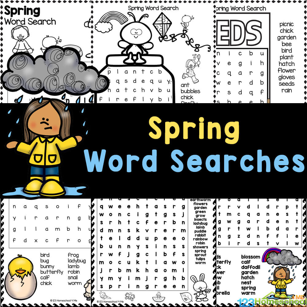 spring word searches free printable
