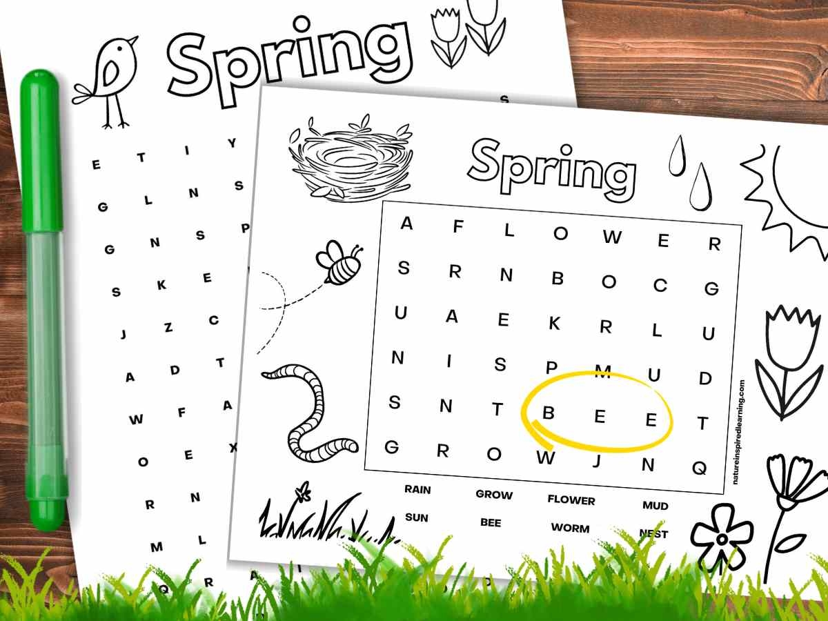 Printable Spring Word Search For Kids