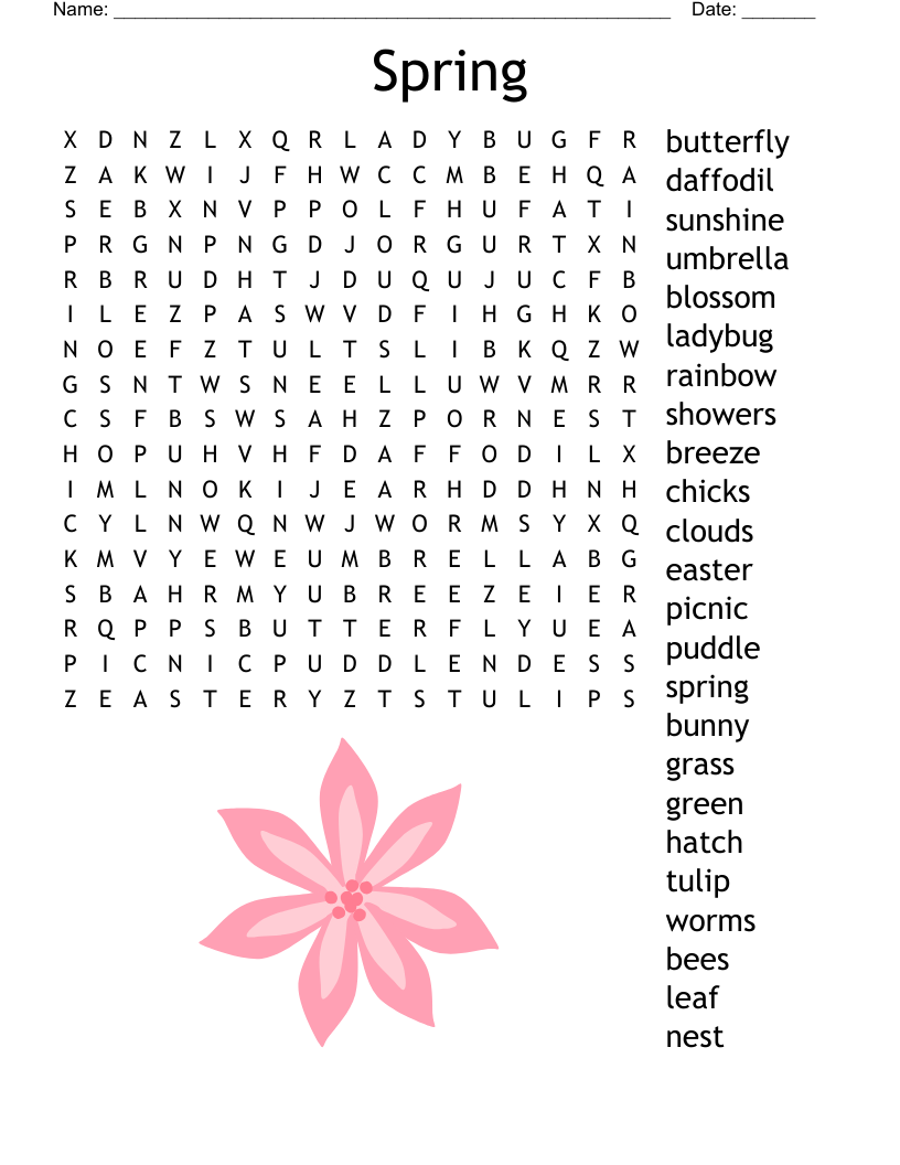 spring words word search wordmint
