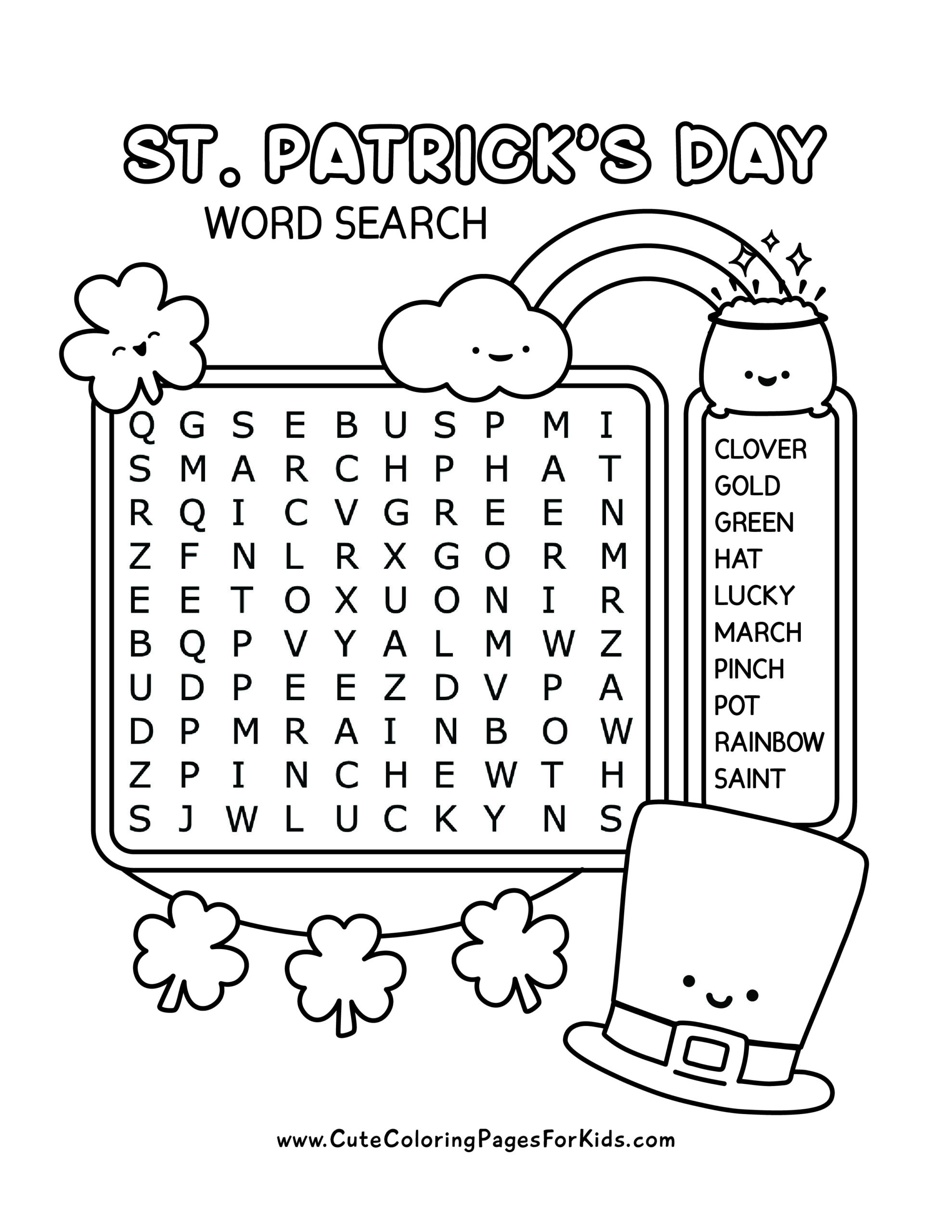 Word Search Color Page