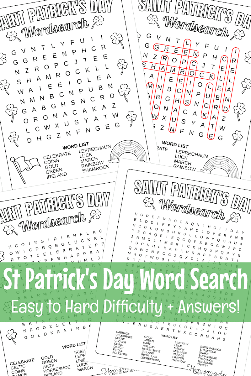 St Patrick s Day Word Search Puzzles St Patrick s Day Word Search Puzzles