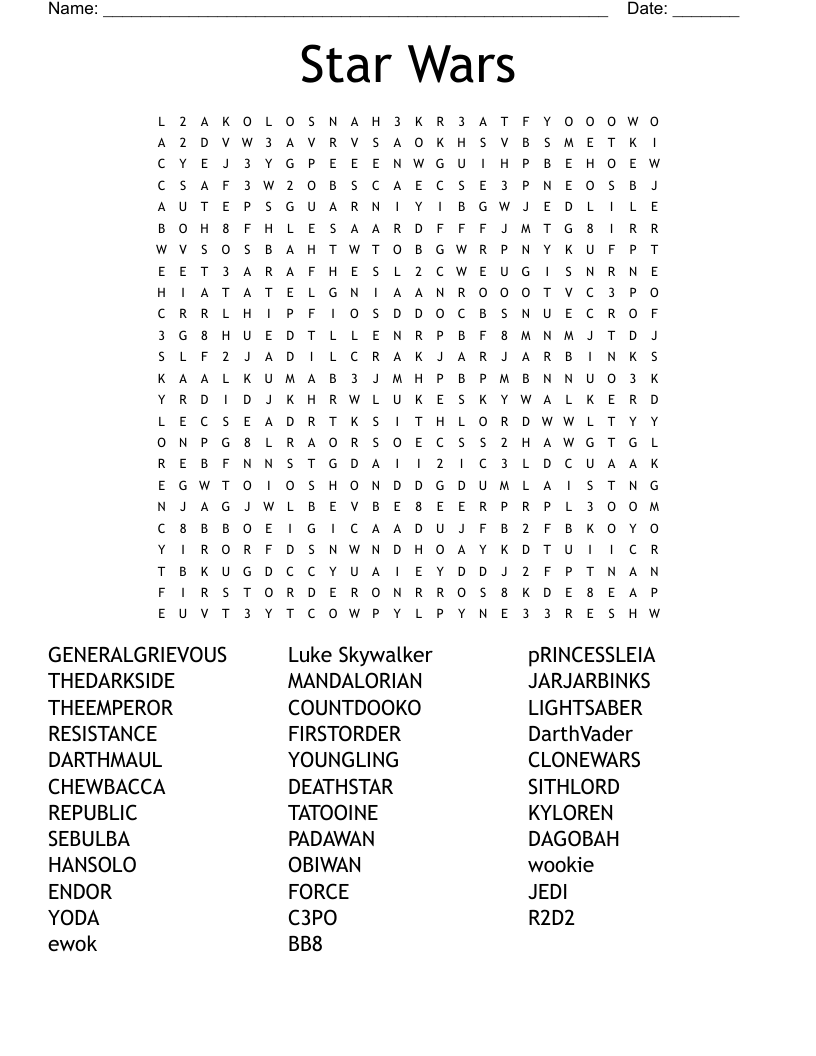 Word Search Printable Online