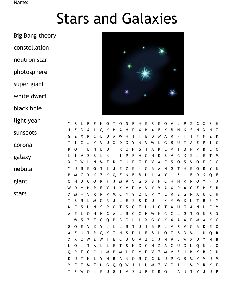 Stars And Galaxies Word Search WordMint Stars And Galaxies Word Search WordMint