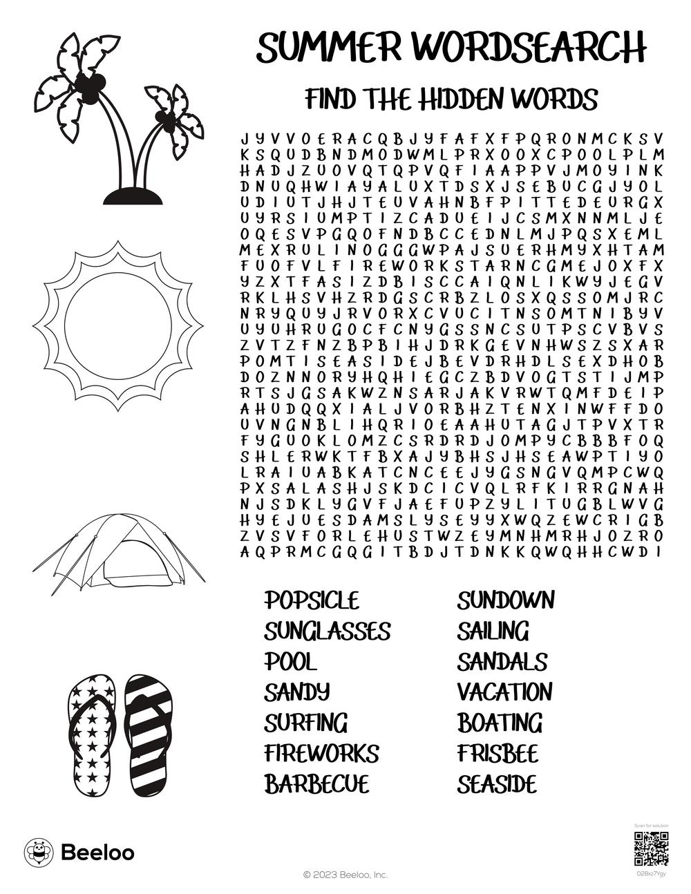 Free Printable Summer Word Searches Free Printable Summer Word Searches