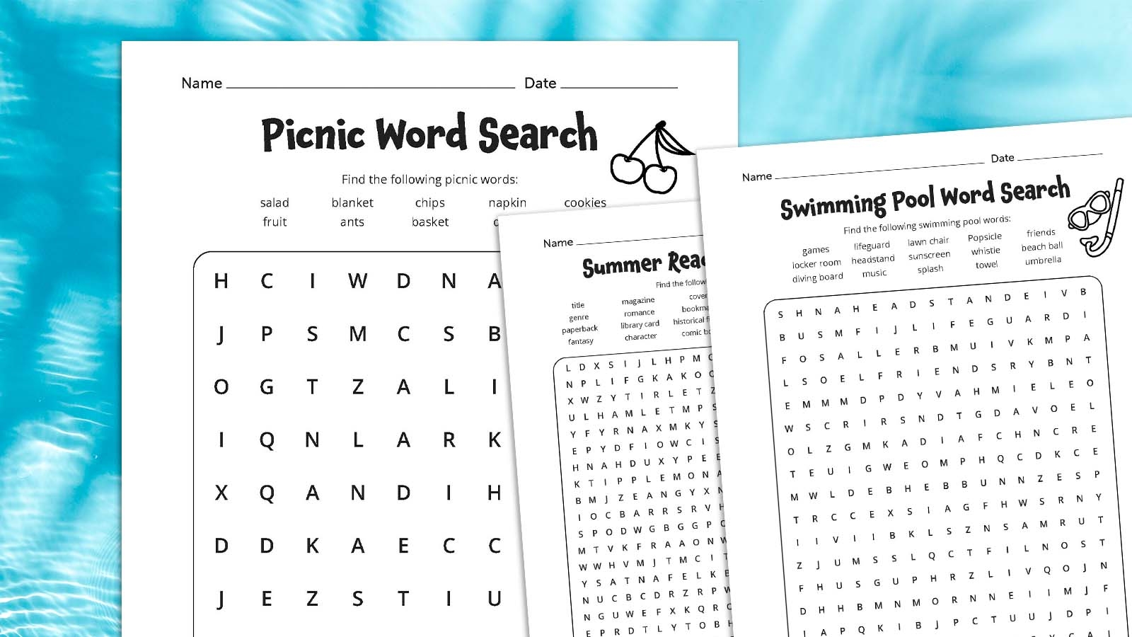 Summer Word Search Bundle Free Download With Answer Key