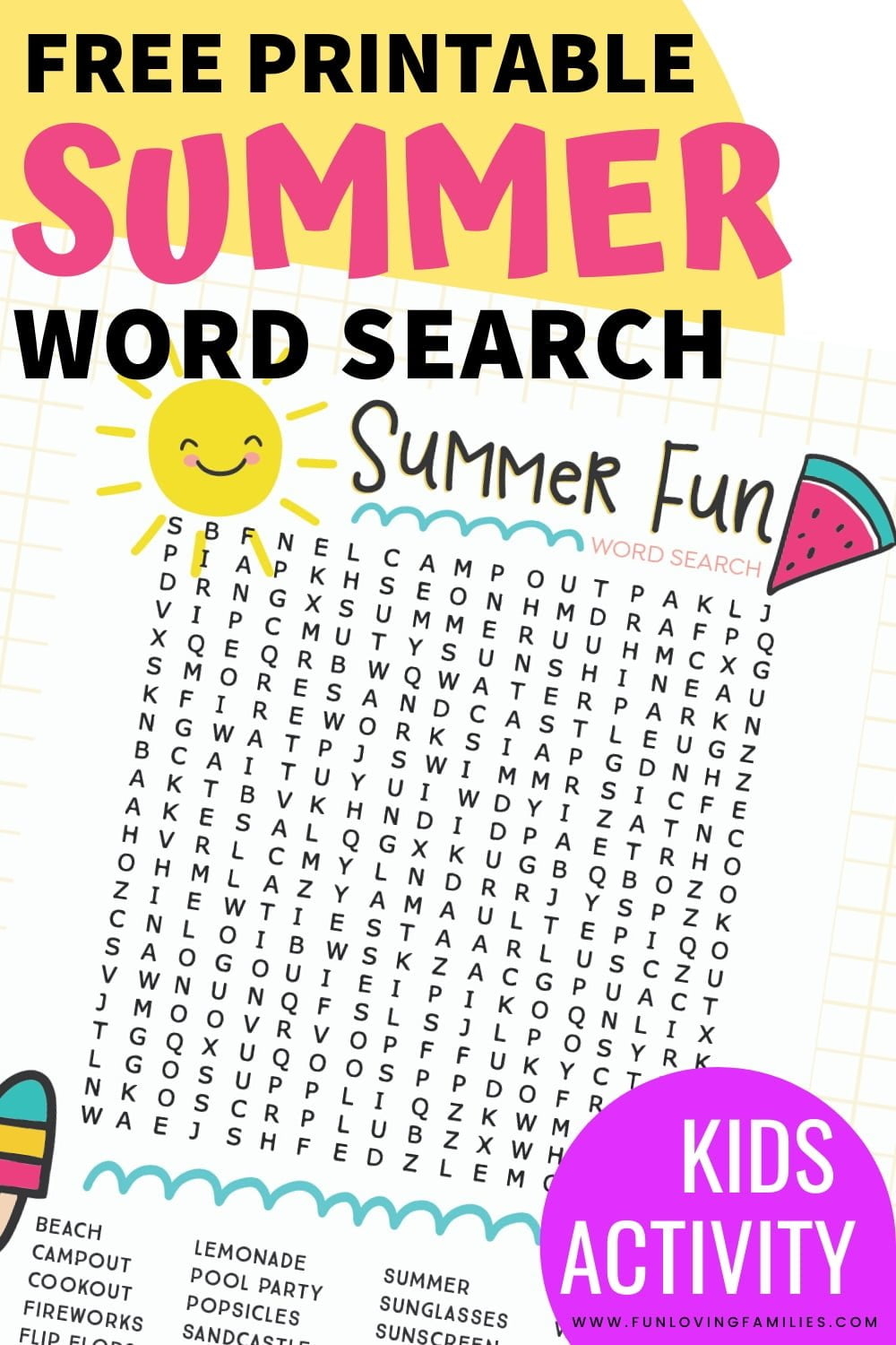 Kid Word Search Printable Free