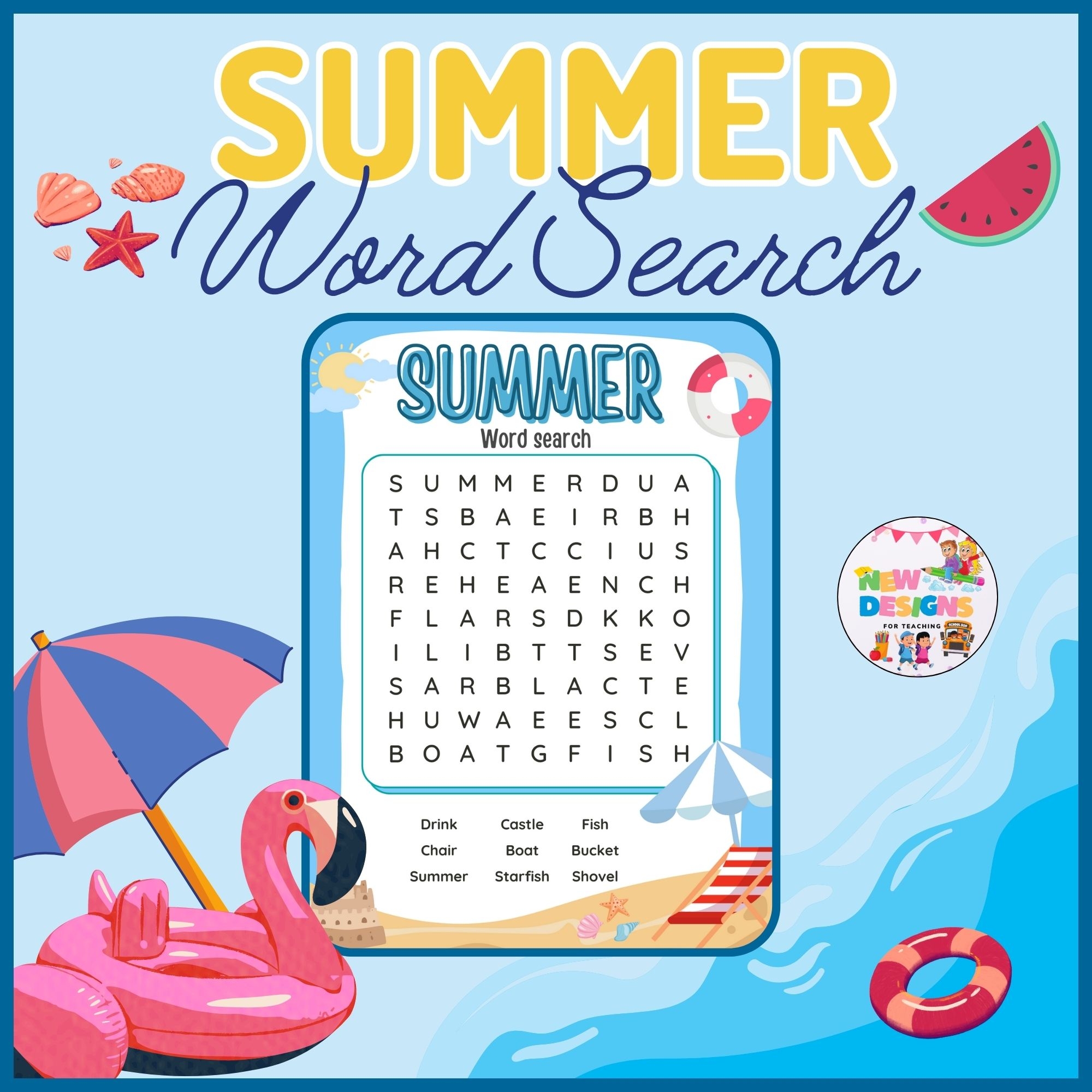 Summer Fun Word Search Printable