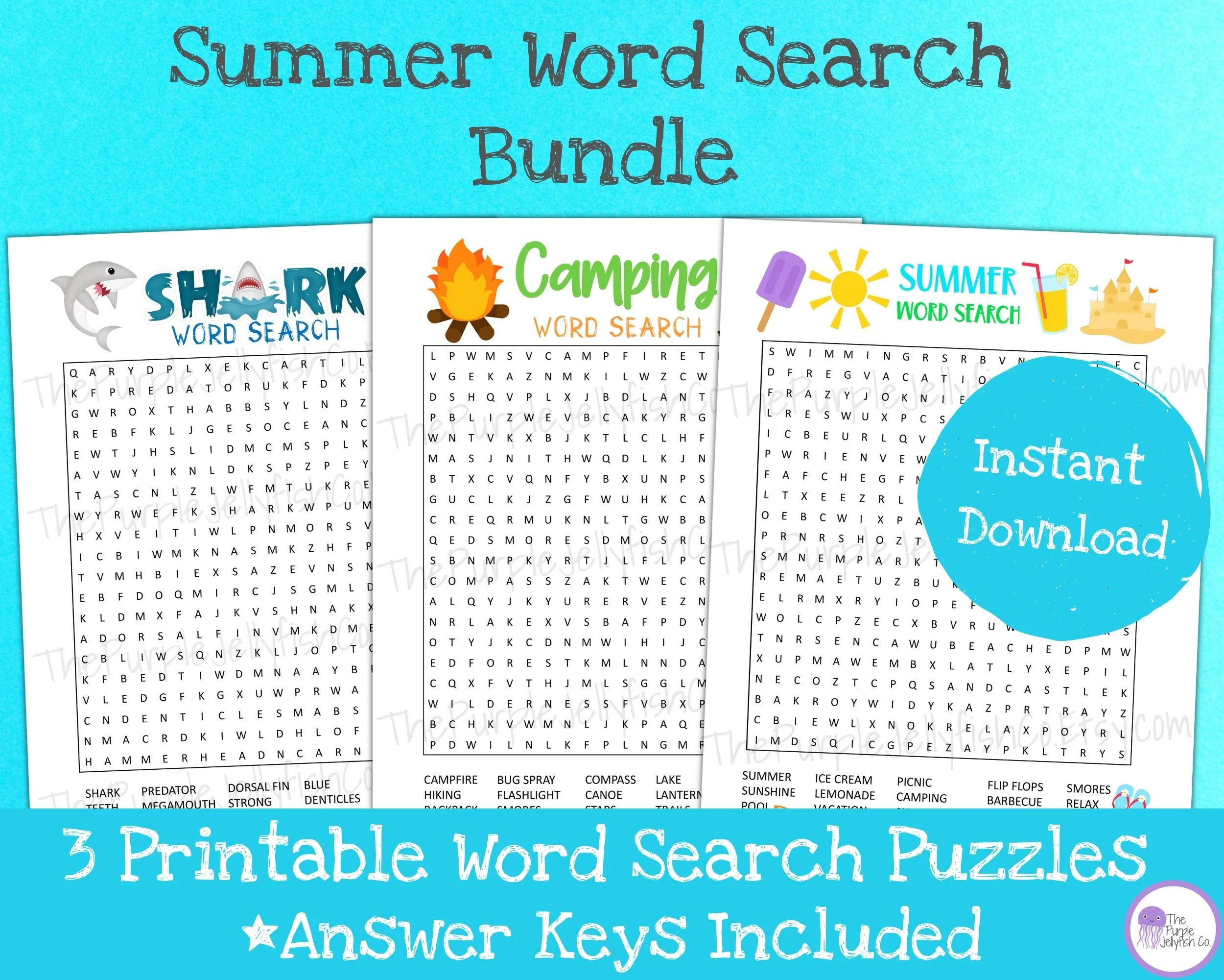 Summer Word Searches Free Printable