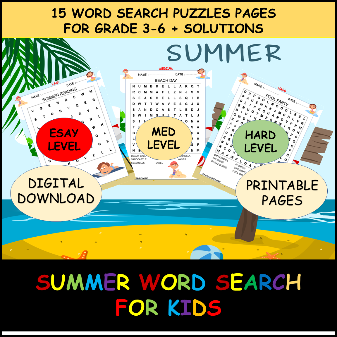 Summer Word Search Printable Easy