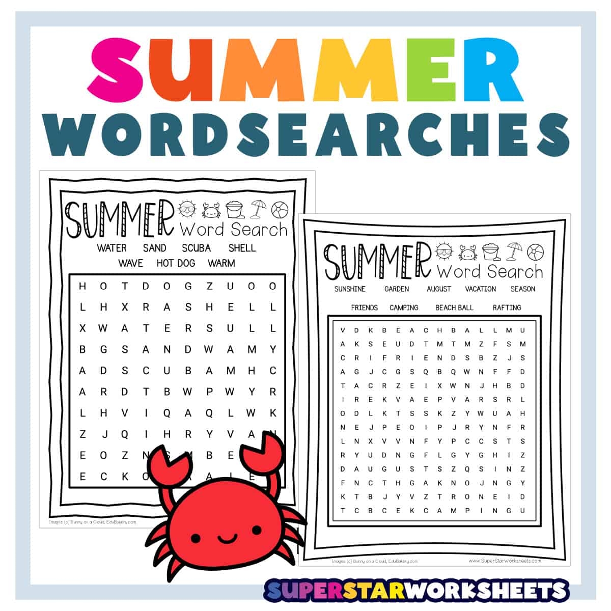 Printable Summer Word Search Intermediate