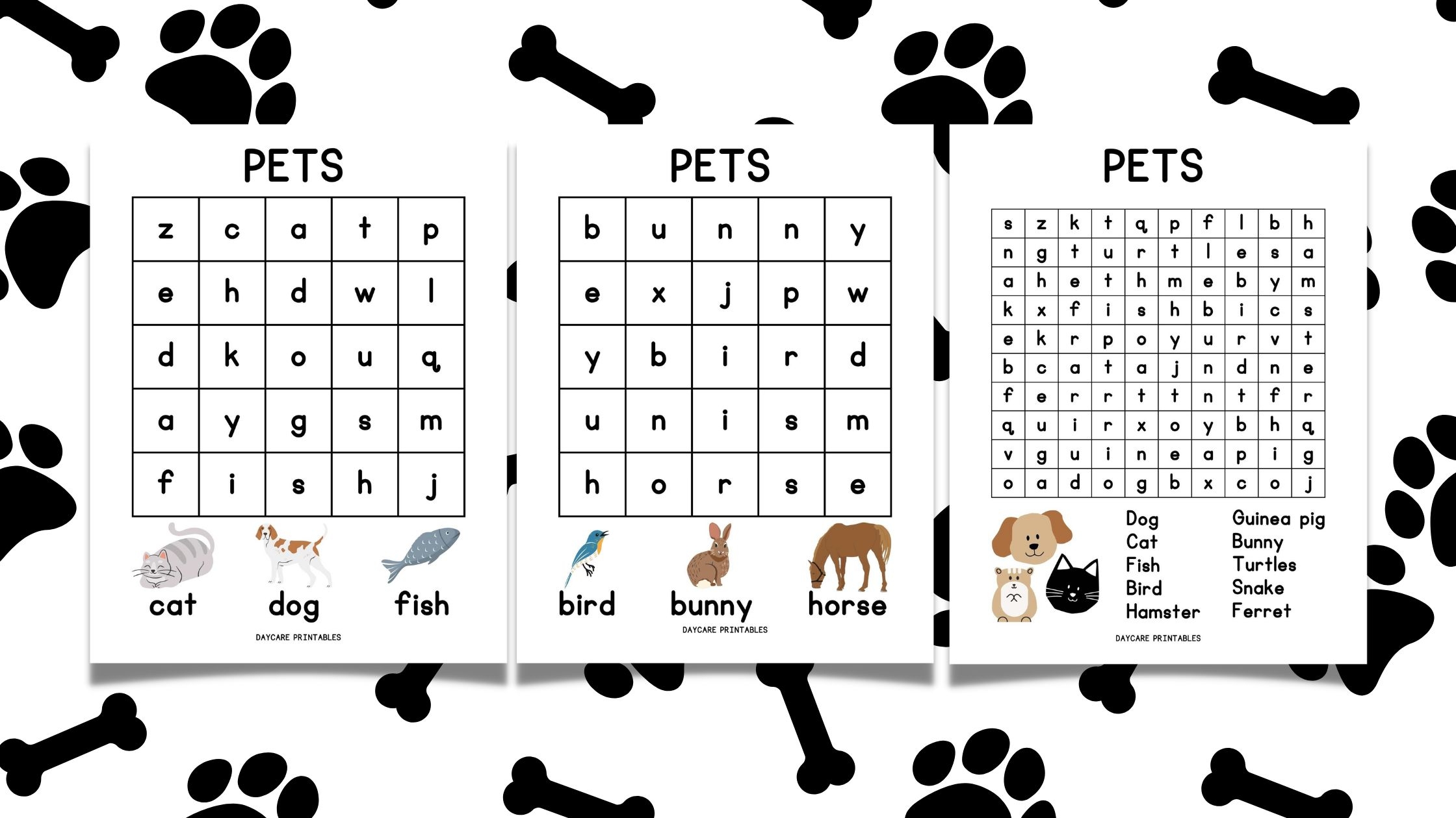 Pet Word Search Printable