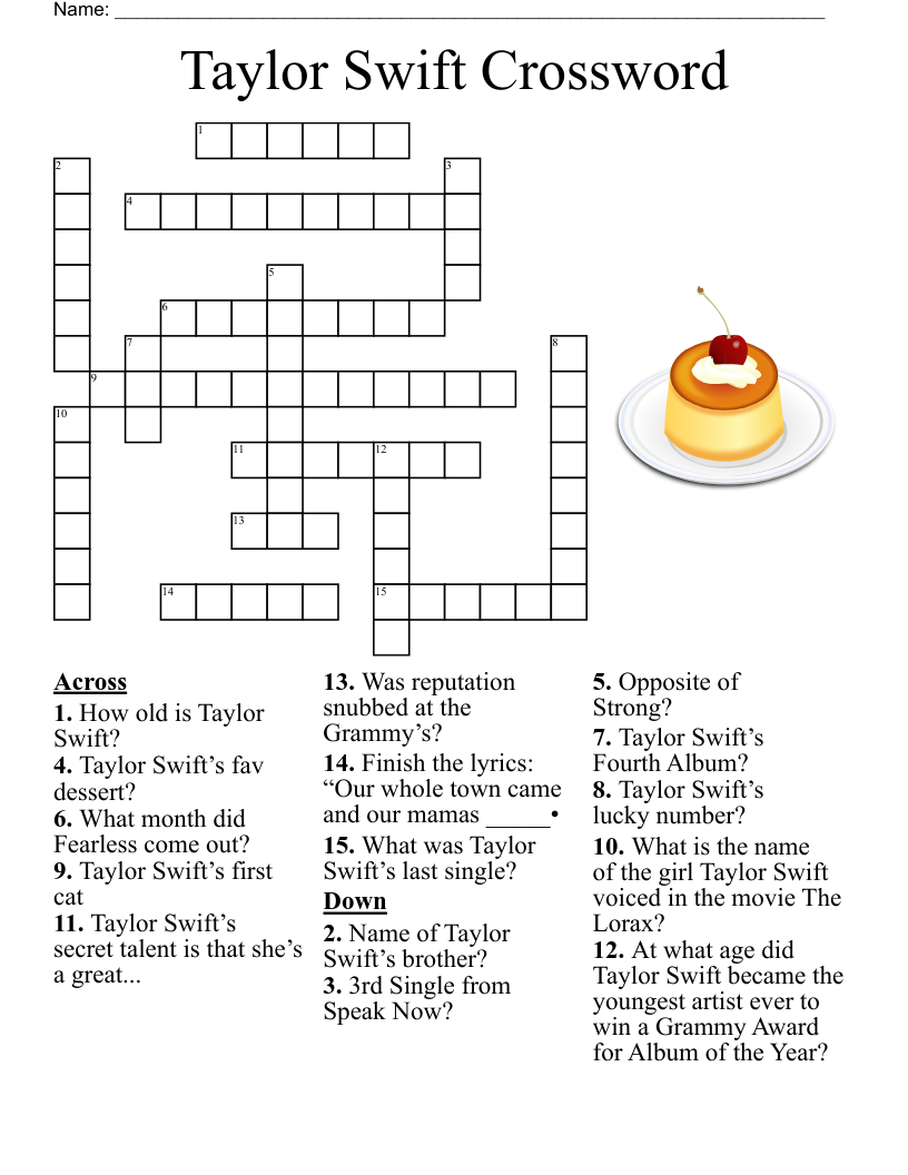 Taylor Swift Word Search Printable Free