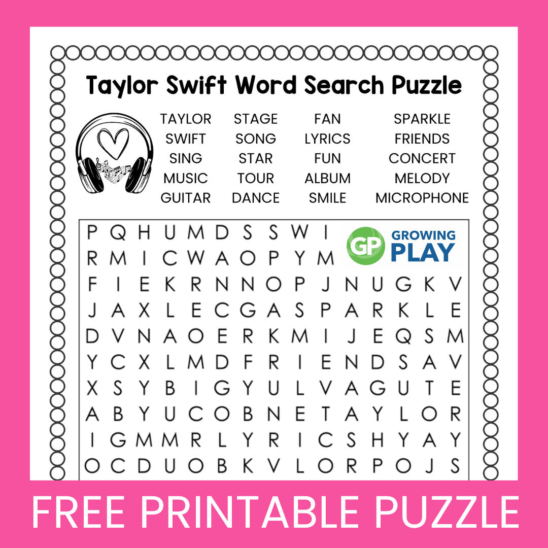 Taylor Swift Song Word Search
