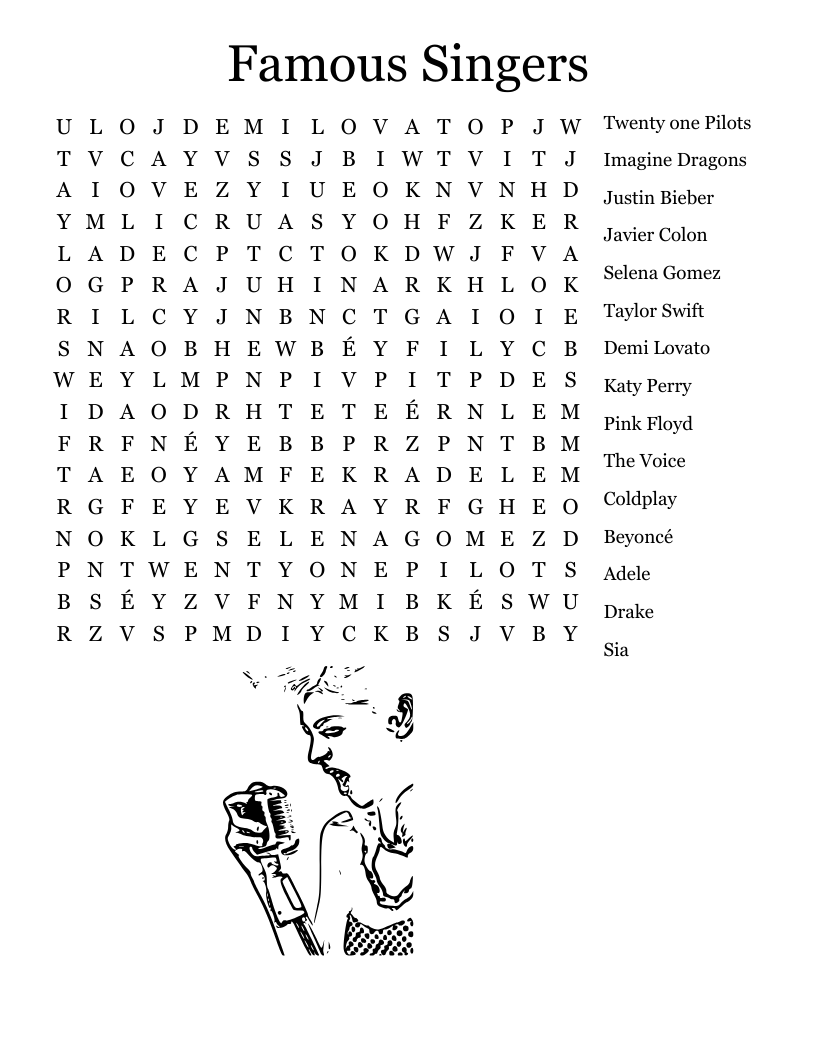 Taylor Swift Word Search WordMint