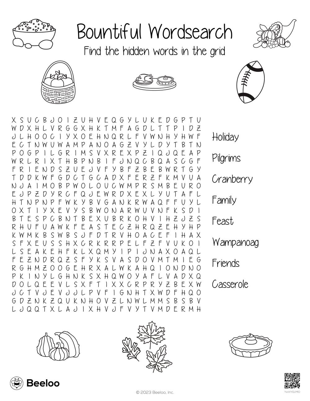 Thanksgiving themed Word Searches Beeloo Printable Crafts And Activities For Kids Thanksgiving themed Word Searches Beeloo Printable Crafts And Activities For Kids