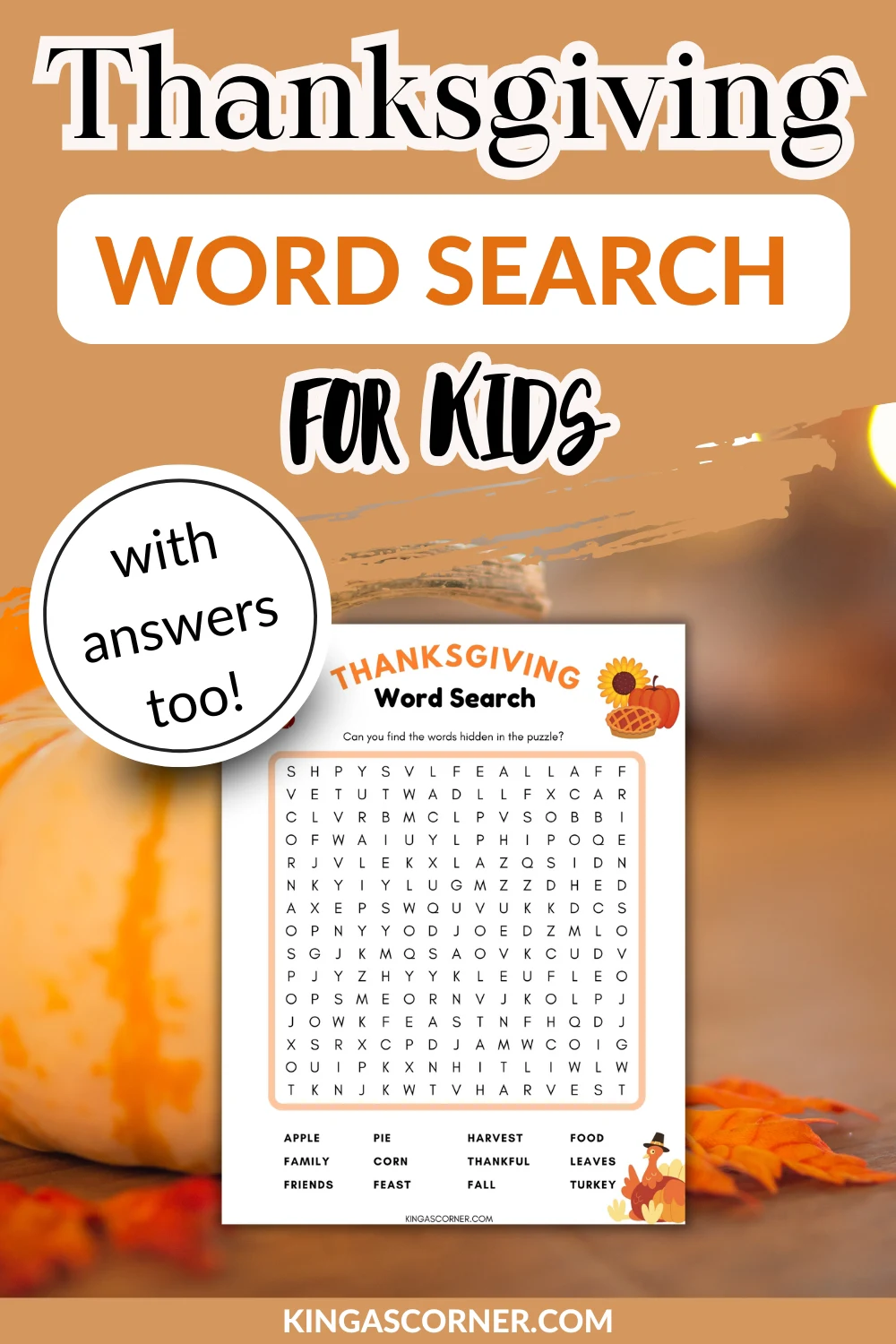 Thanksgiving Word Search Printable For Little Learners So Easy Even 3 Year Olds Can Do It 