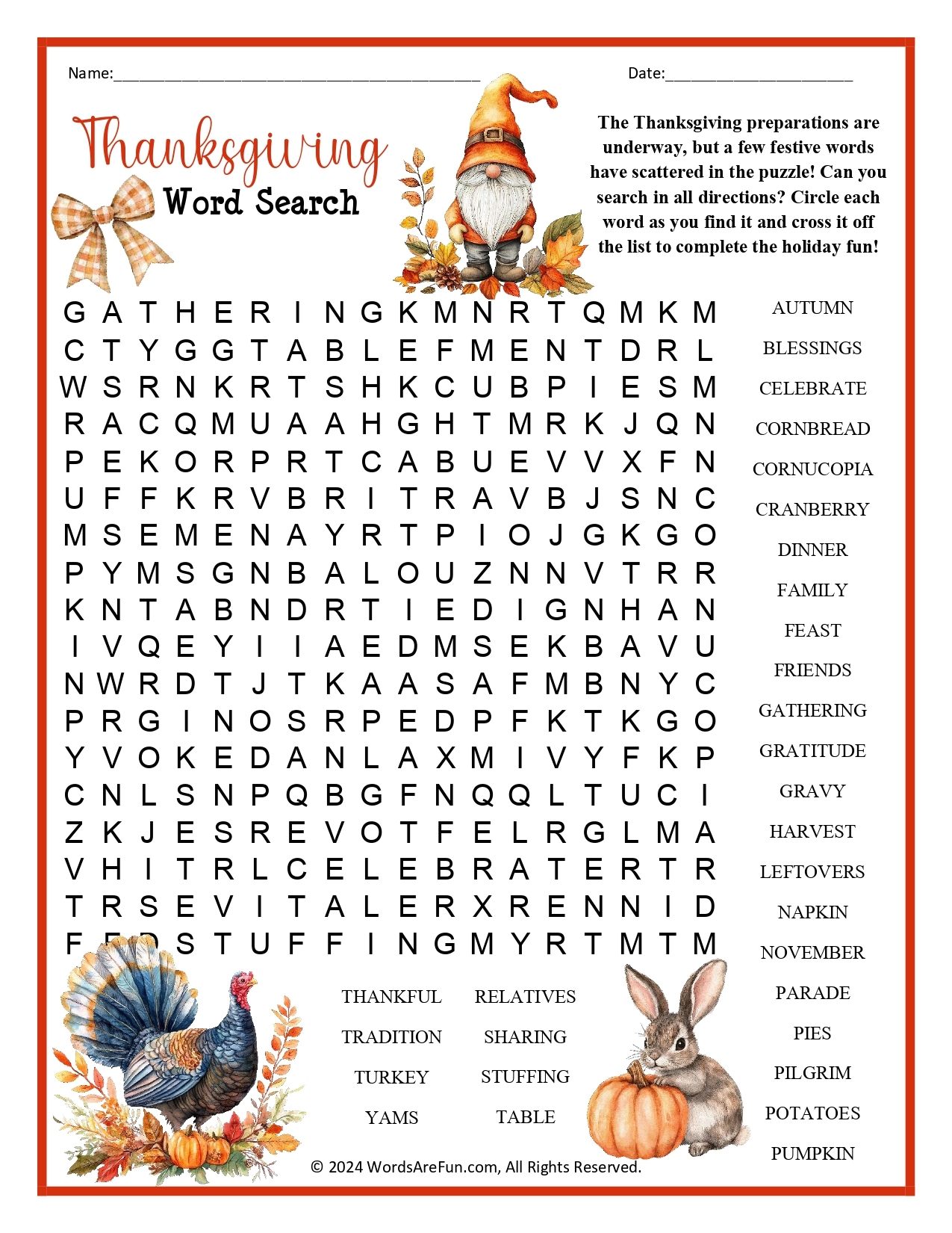 Thanksgiving Word Search Hard Printable Thanksgiving Word Search Hard Printable
