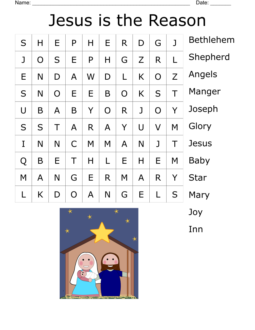 The Christmas Story Word Search WordMint