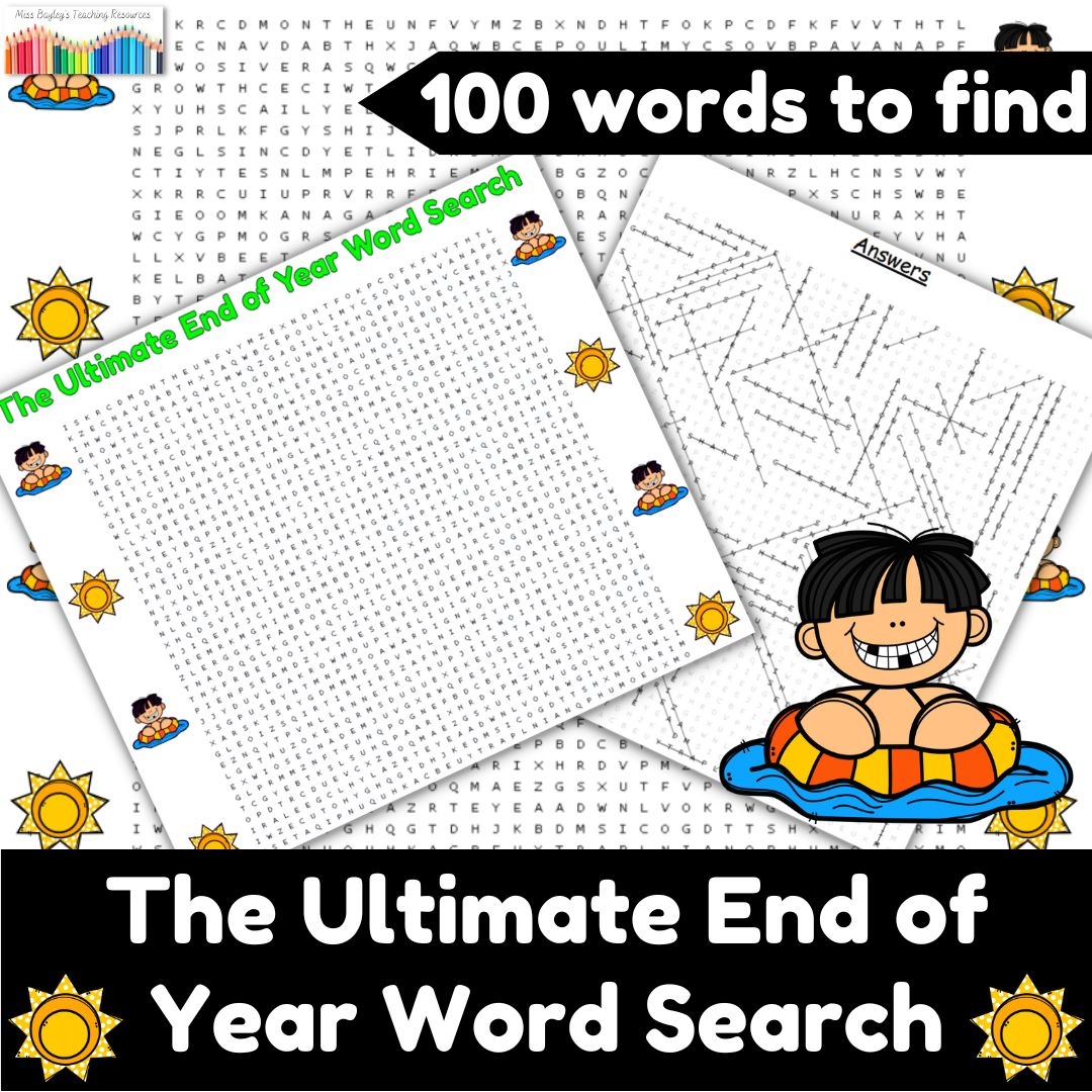 The Ultimate End Of The School Year Word Search Puzzle Worksheet 100 Words Made By Teachers The Ultimate End Of The School Year Word Search Puzzle Worksheet 100 Words Made By Teachers