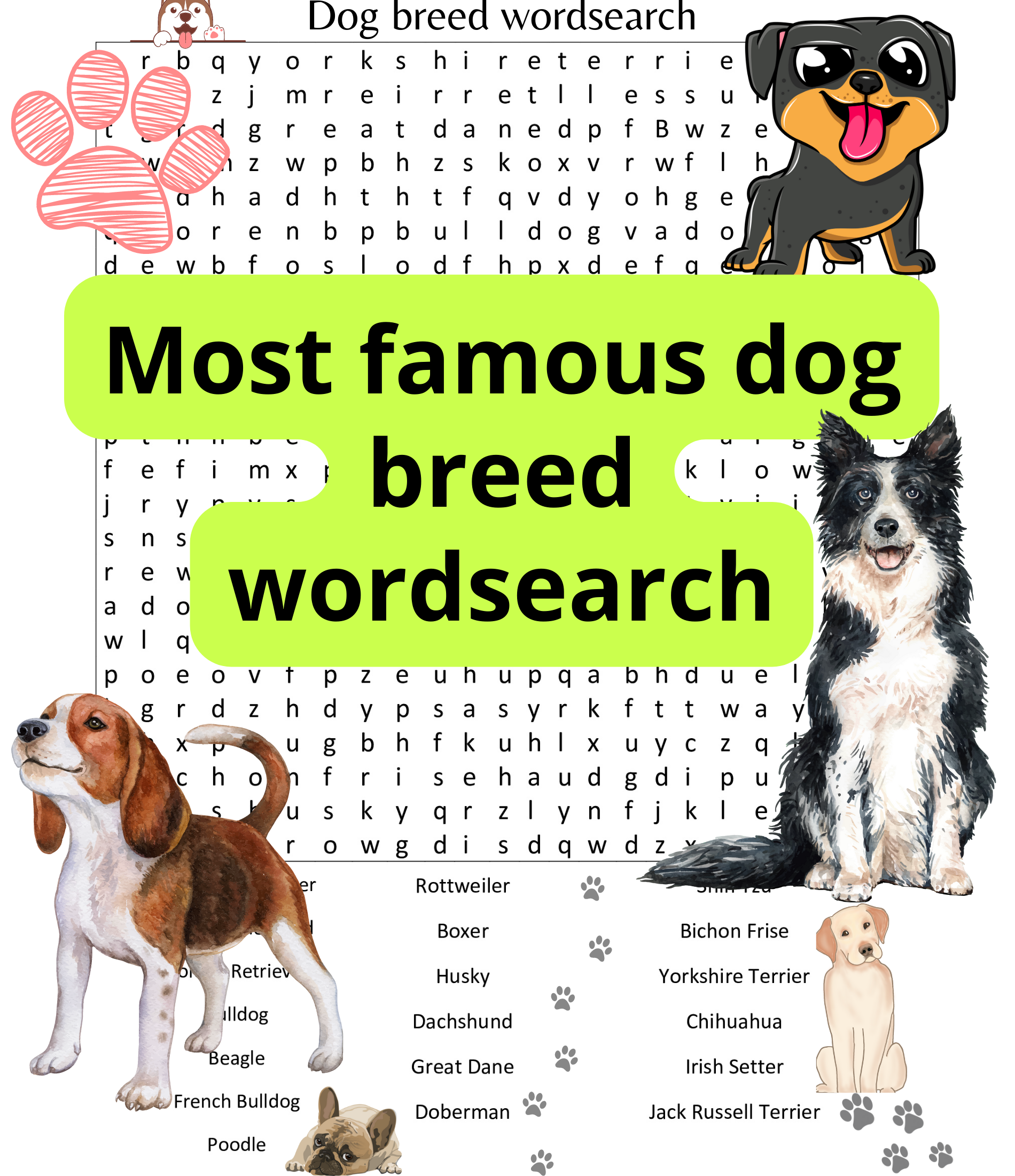Uncover New Dog Breeds With Our Exciting Word Search Worksheet Uncover New Dog Breeds With Our Exciting Word Search Worksheet