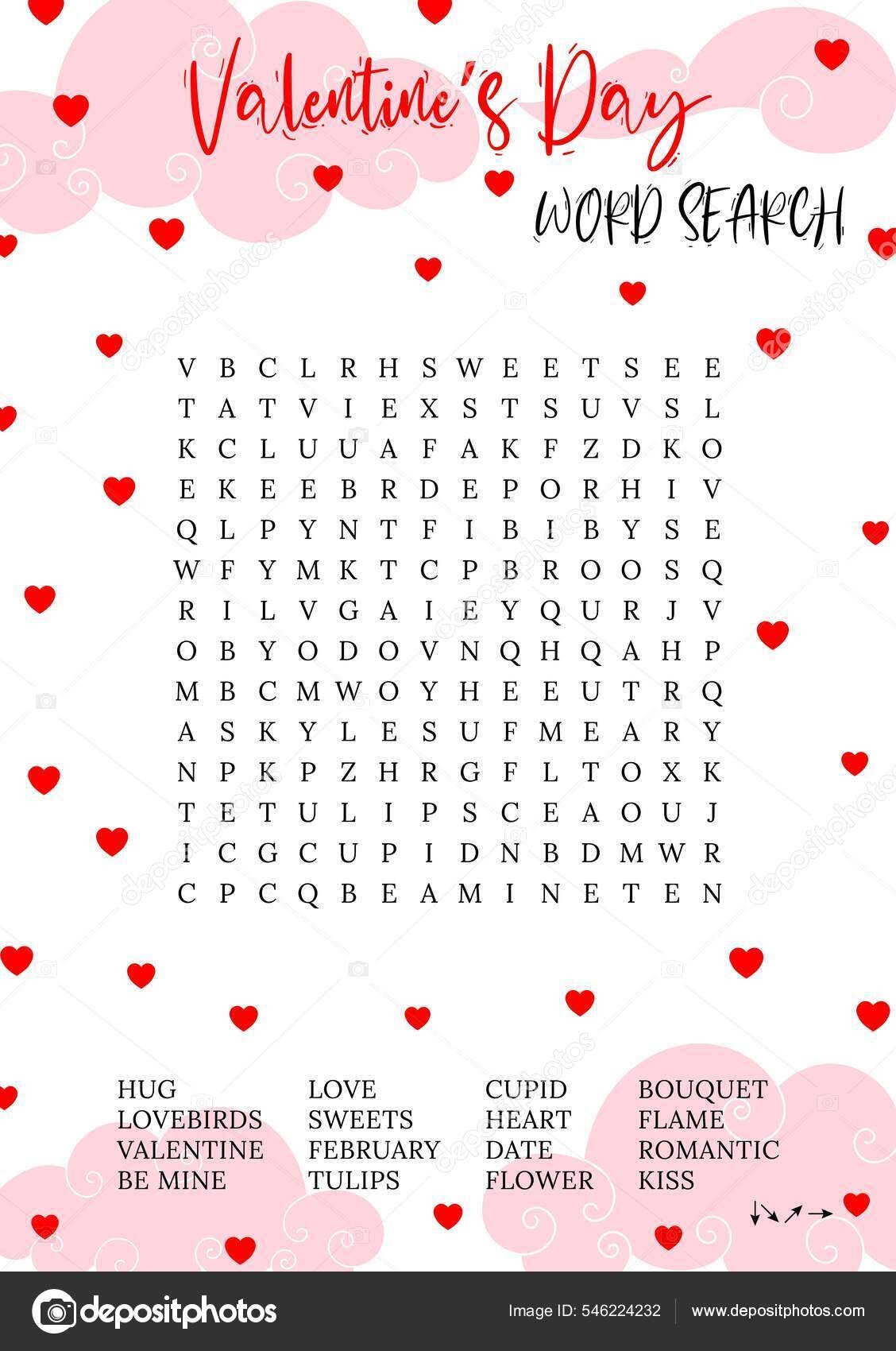 February Word Search Printable