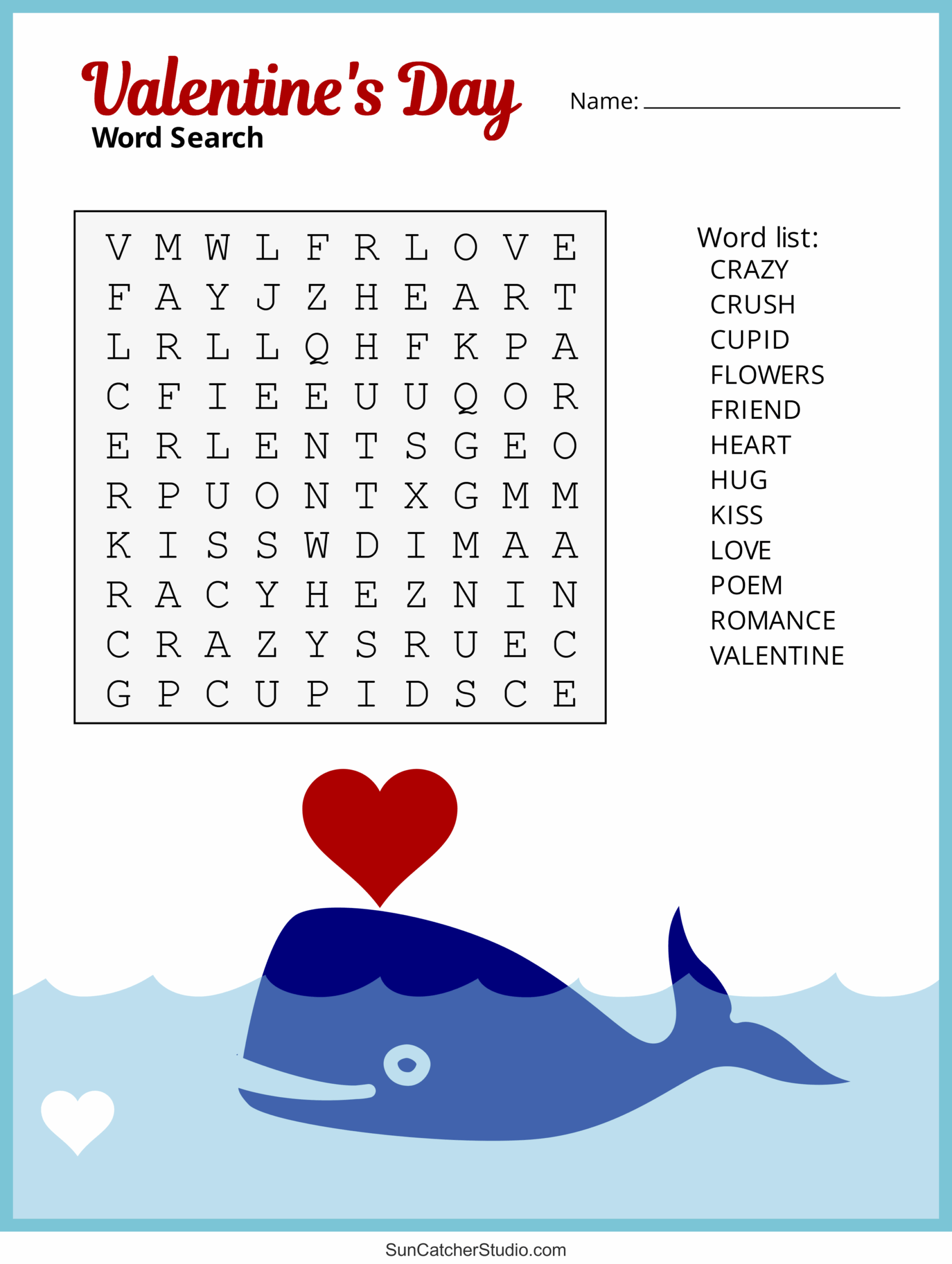 Valentines Word Search Printables